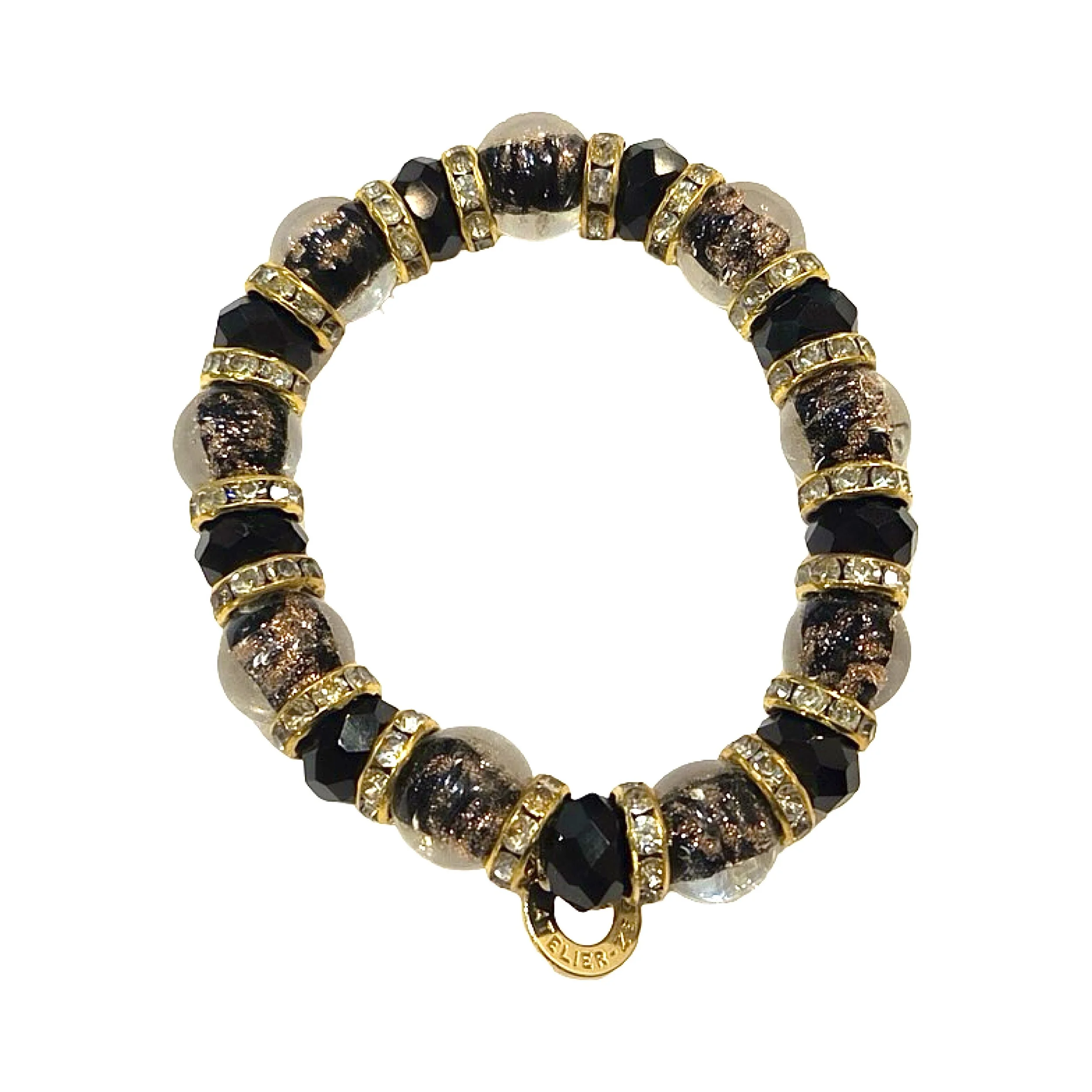 Hand Blown Murano Glass Bracelet in Black