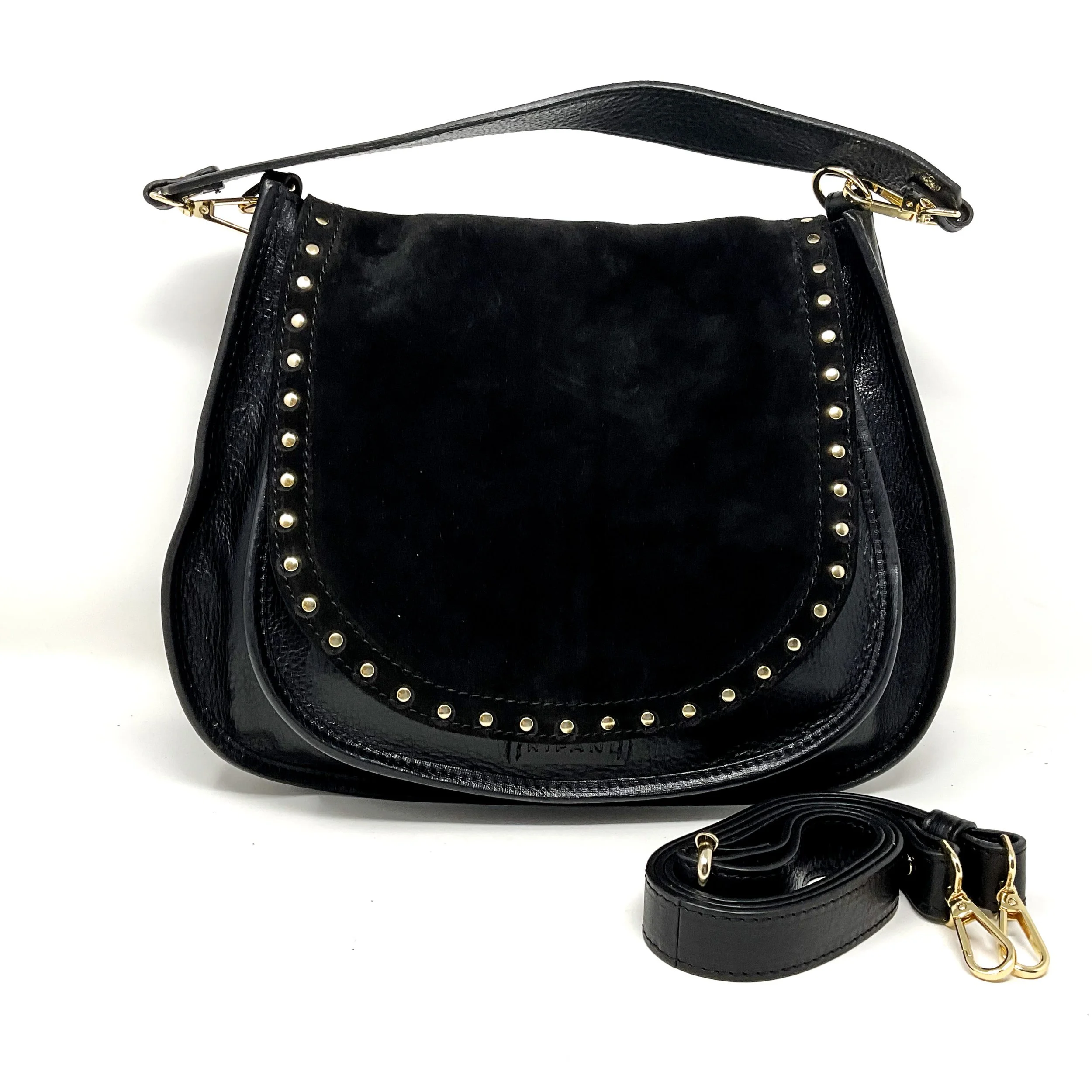 Suede/Leather Saddle Style Handbag