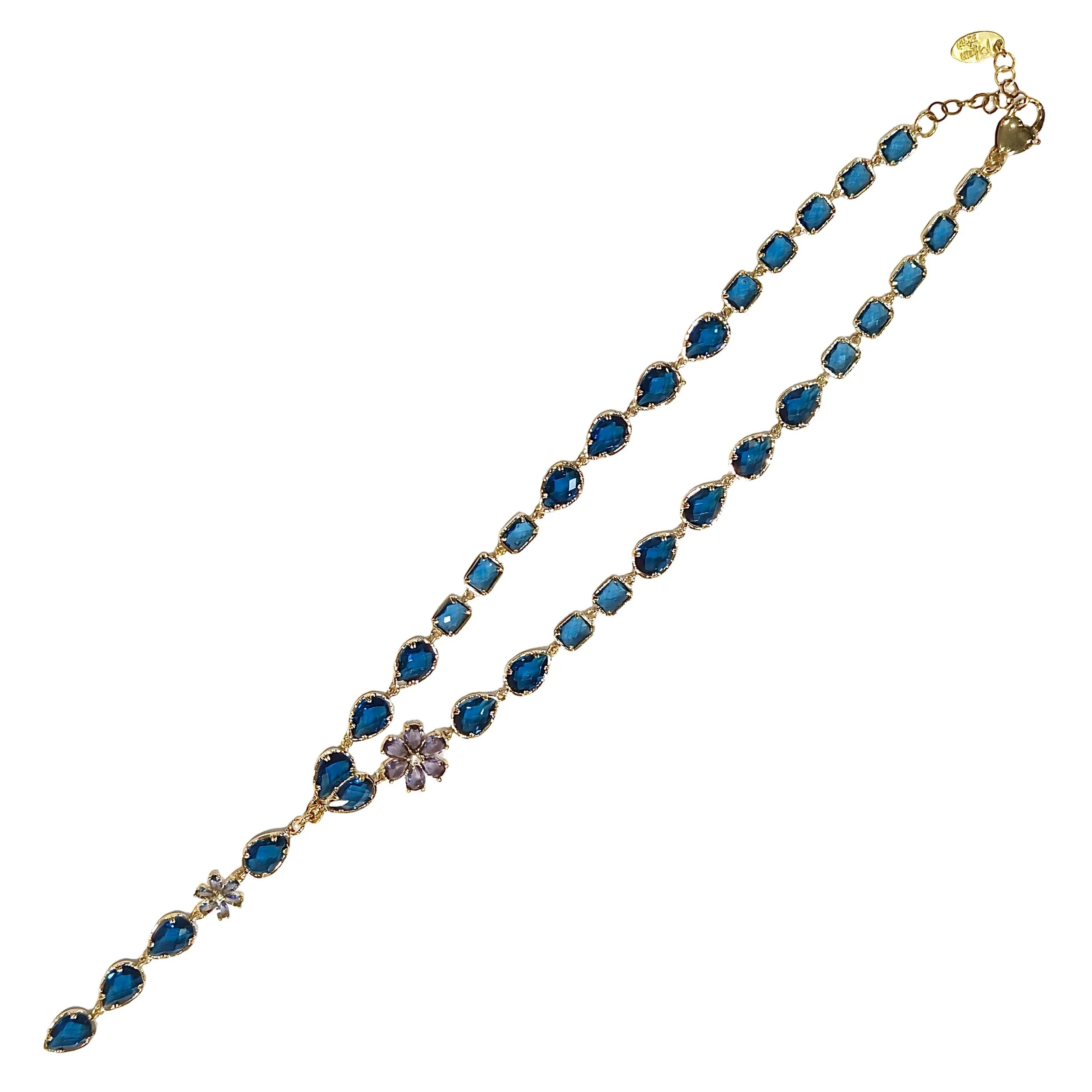 Seraphine Necklace with Faceted Crystals and Amethyst