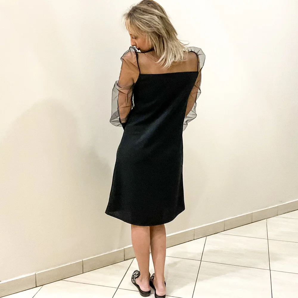 open lace back dress Simkhai Women's Beaux Tiered Mini Dress - Black main image 0