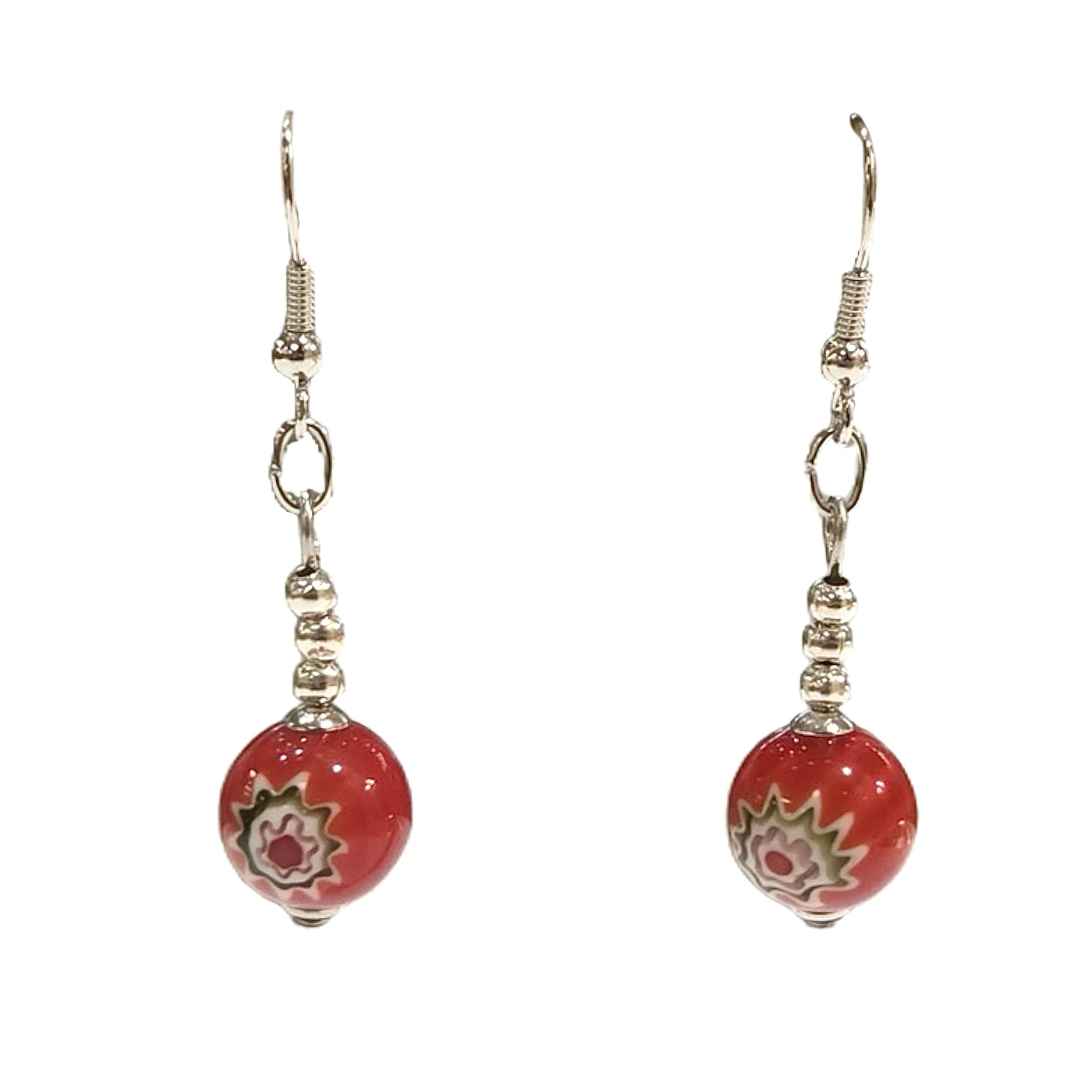 Millefiori Bead Earrings