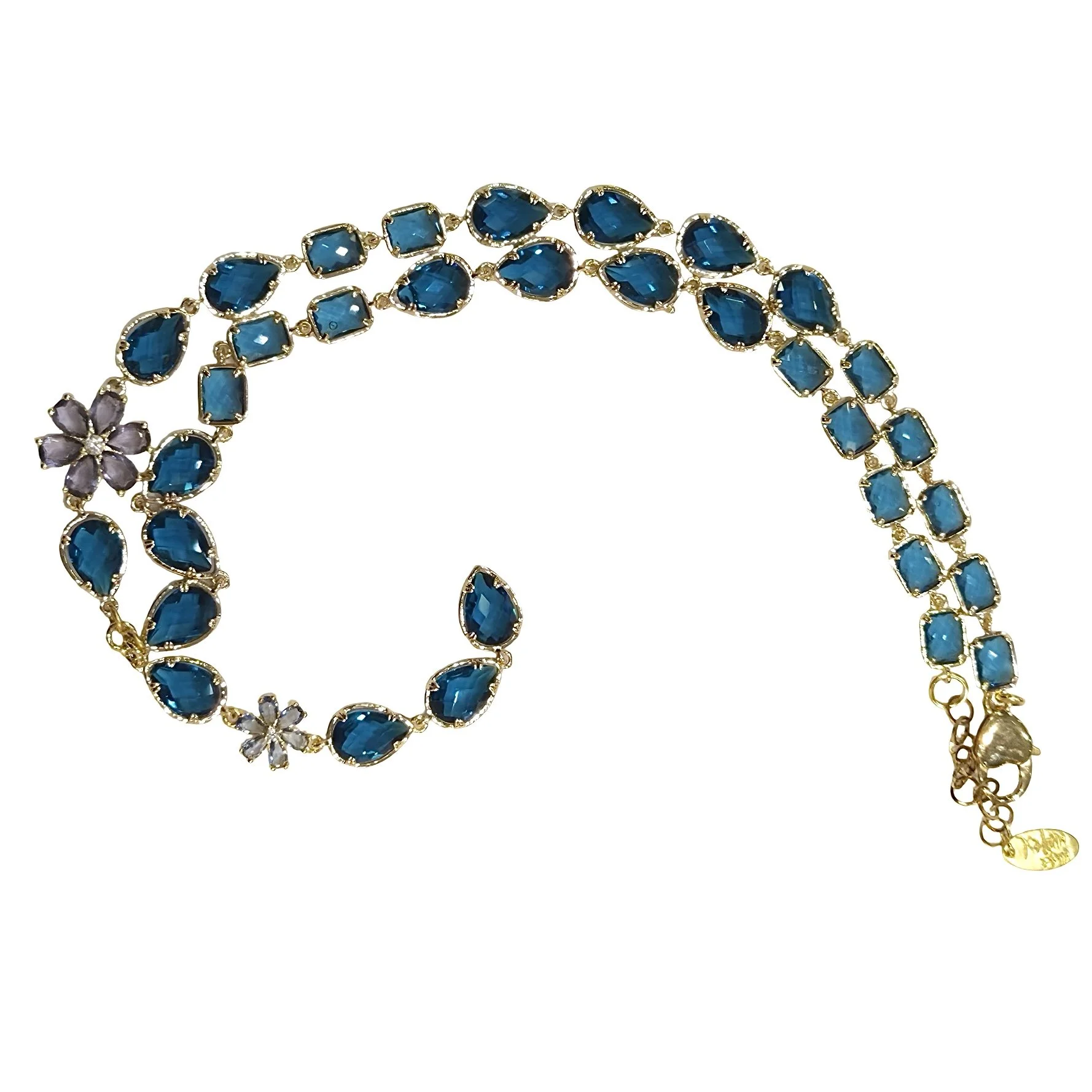 Seraphine Necklace with Faceted Crystals and Amethyst