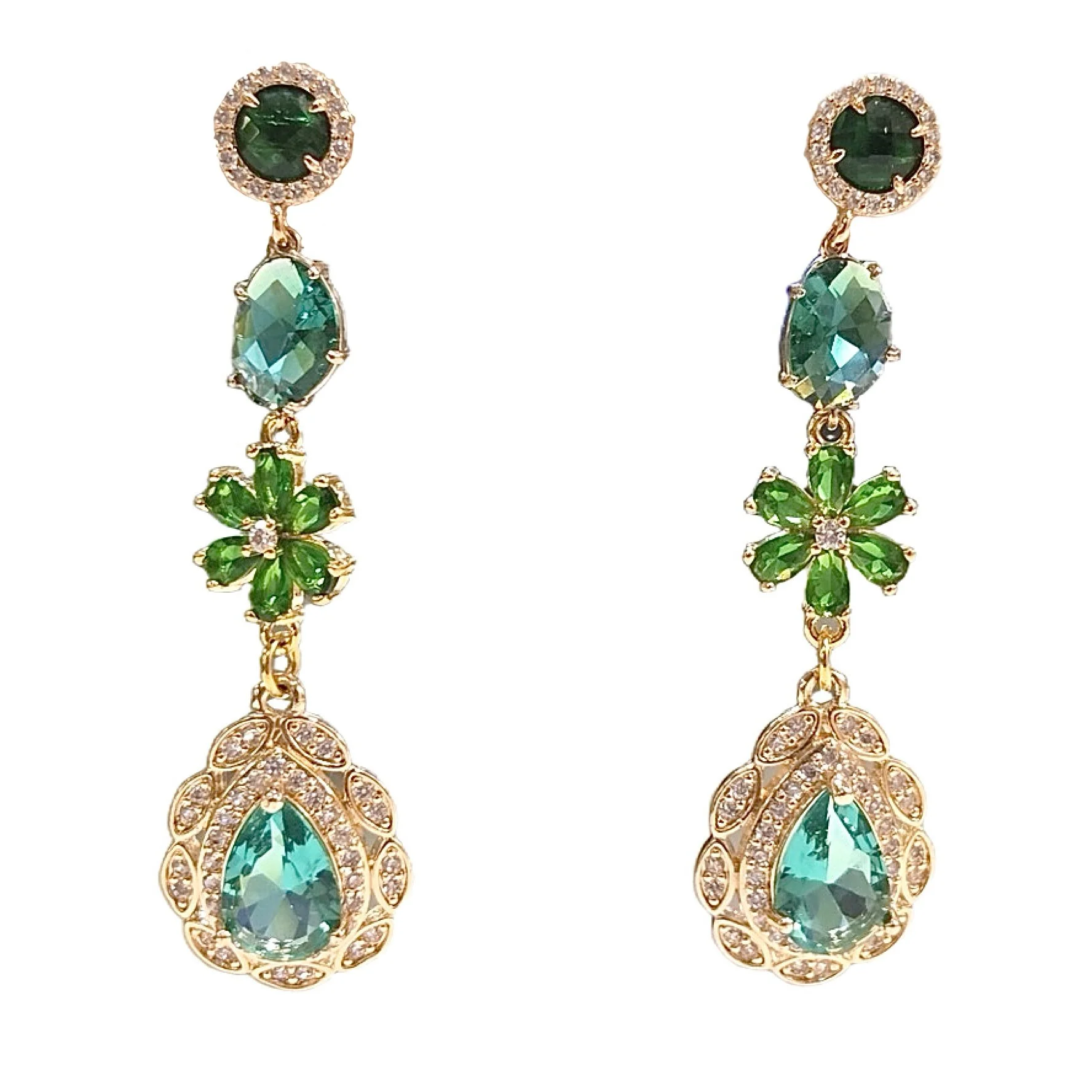 Dangle Earrings with Crystals