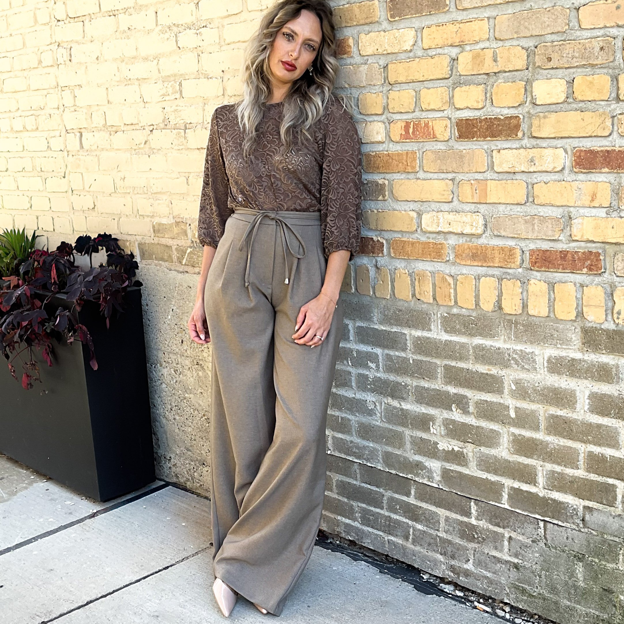 Wide-Leg Trouser with Soft Flowy Pleats