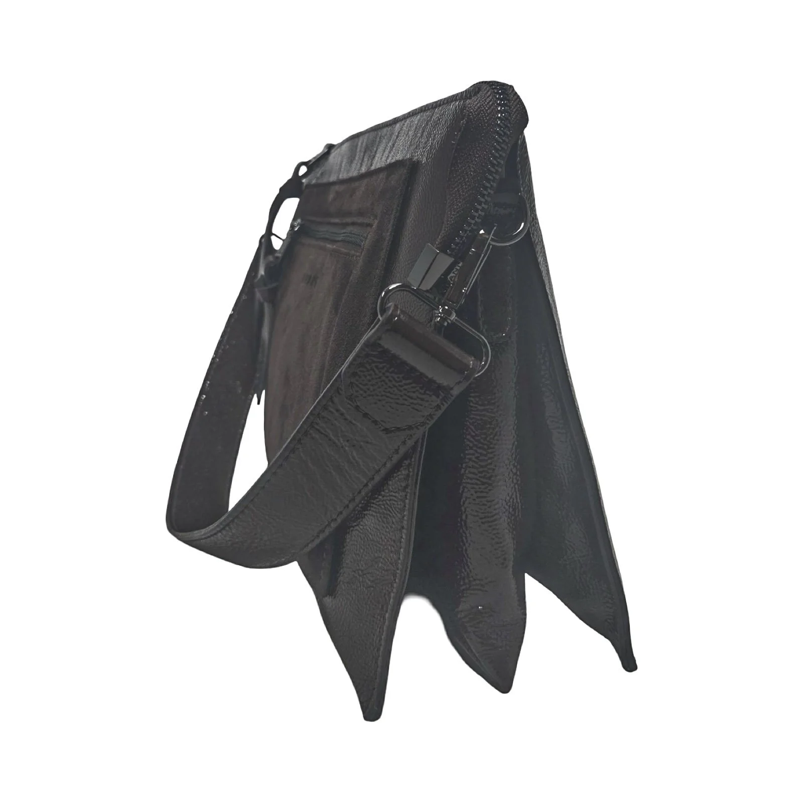 Patent Leather and Suede Handbag
