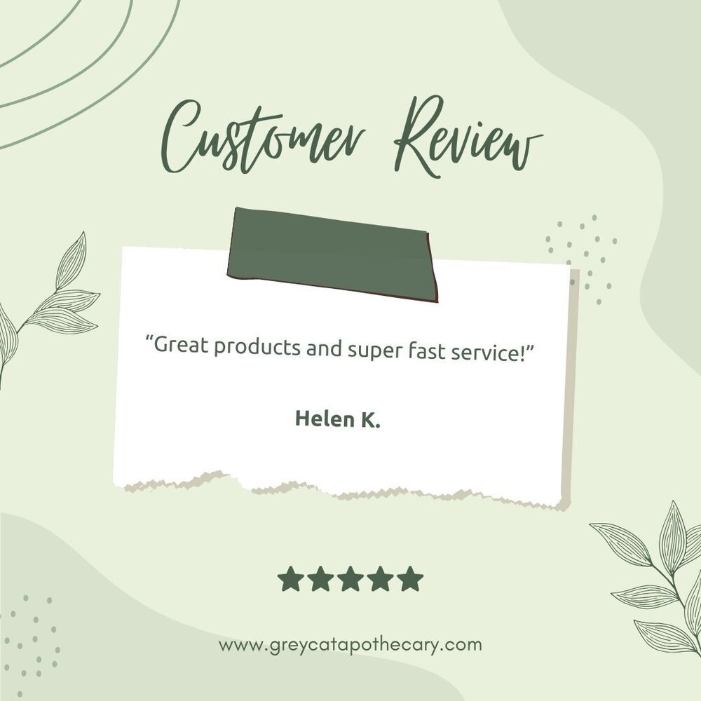 Thank you, Helen! We love to hear from happy customers.

#greycatapothecary #shopsmall #madeinmtl