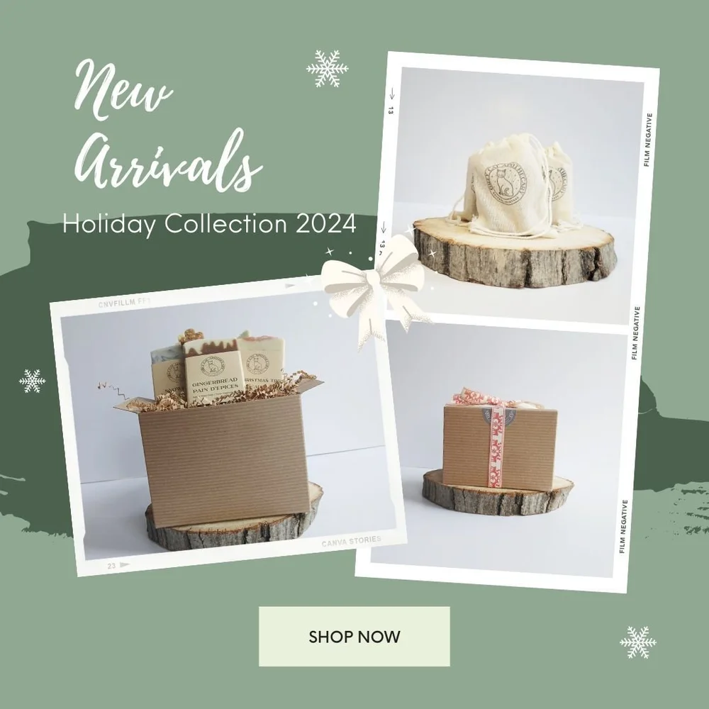 Our holiday collection is finally here! Choose from three limited editions scents, or get all three as a gift set. Available in full and half sizes.