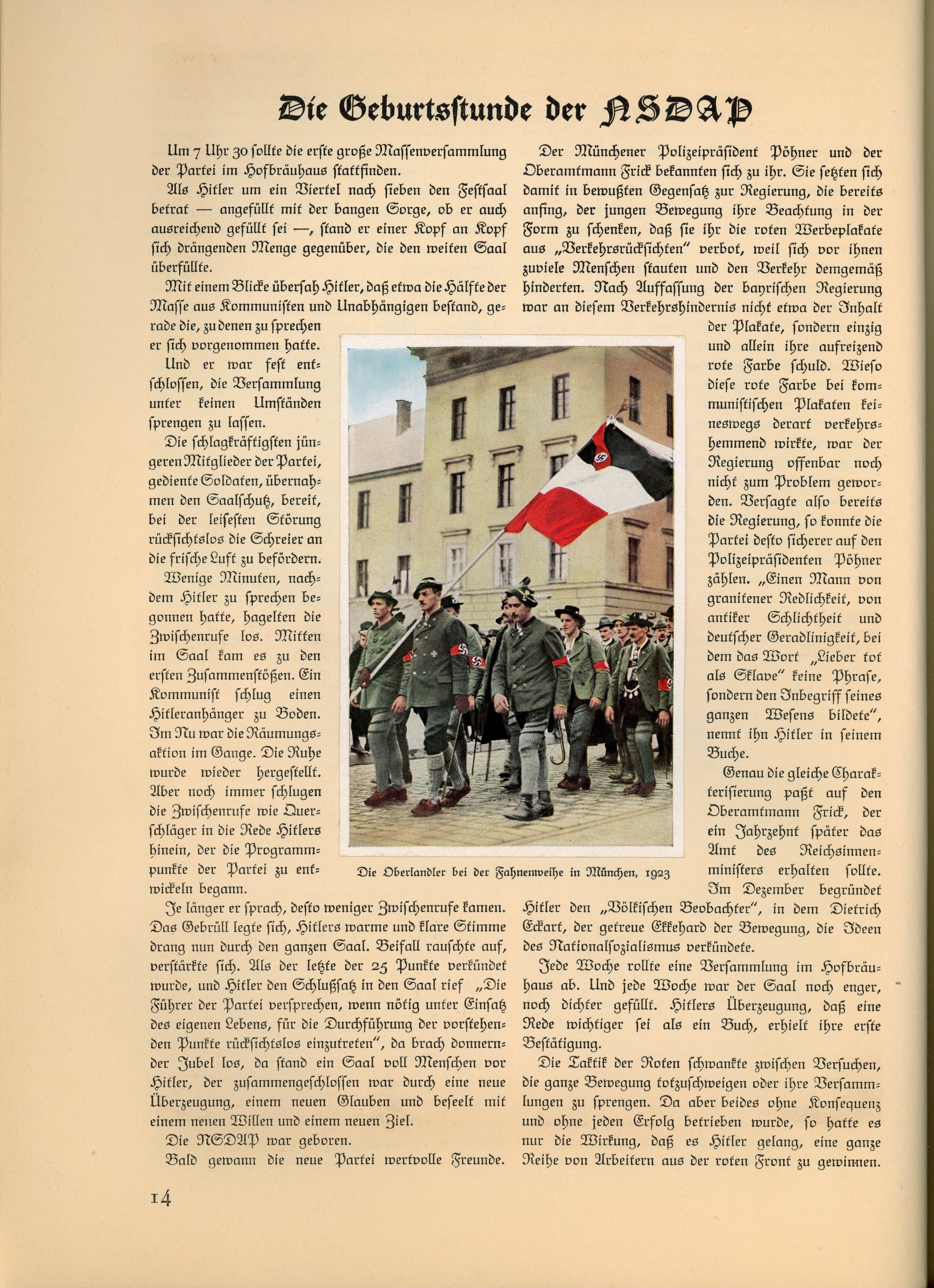 The birth hour of NSDAP