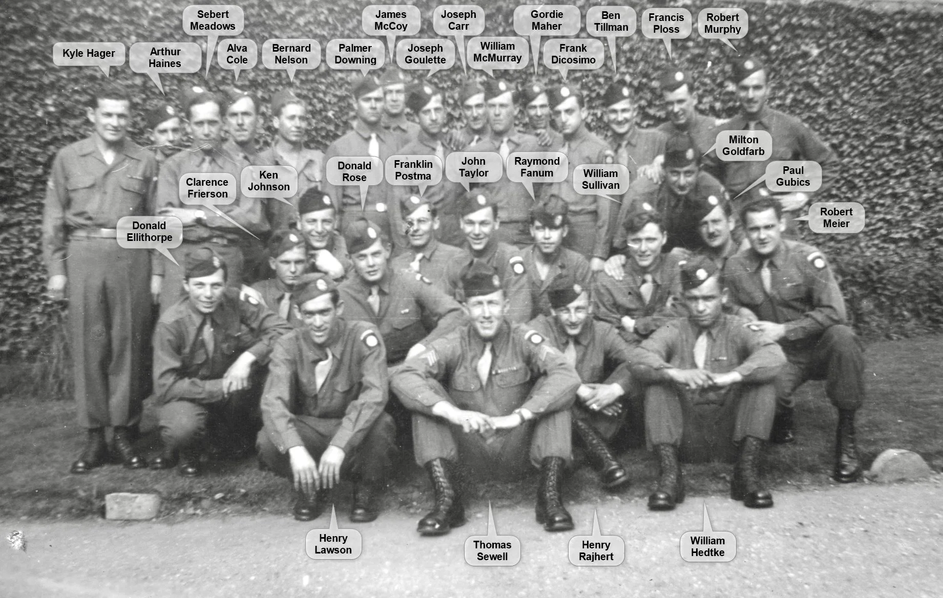 319th Glider Field Arttillery B-Battery 7th Gun &amp; Ammo Section - Market Harborough, England - 1944