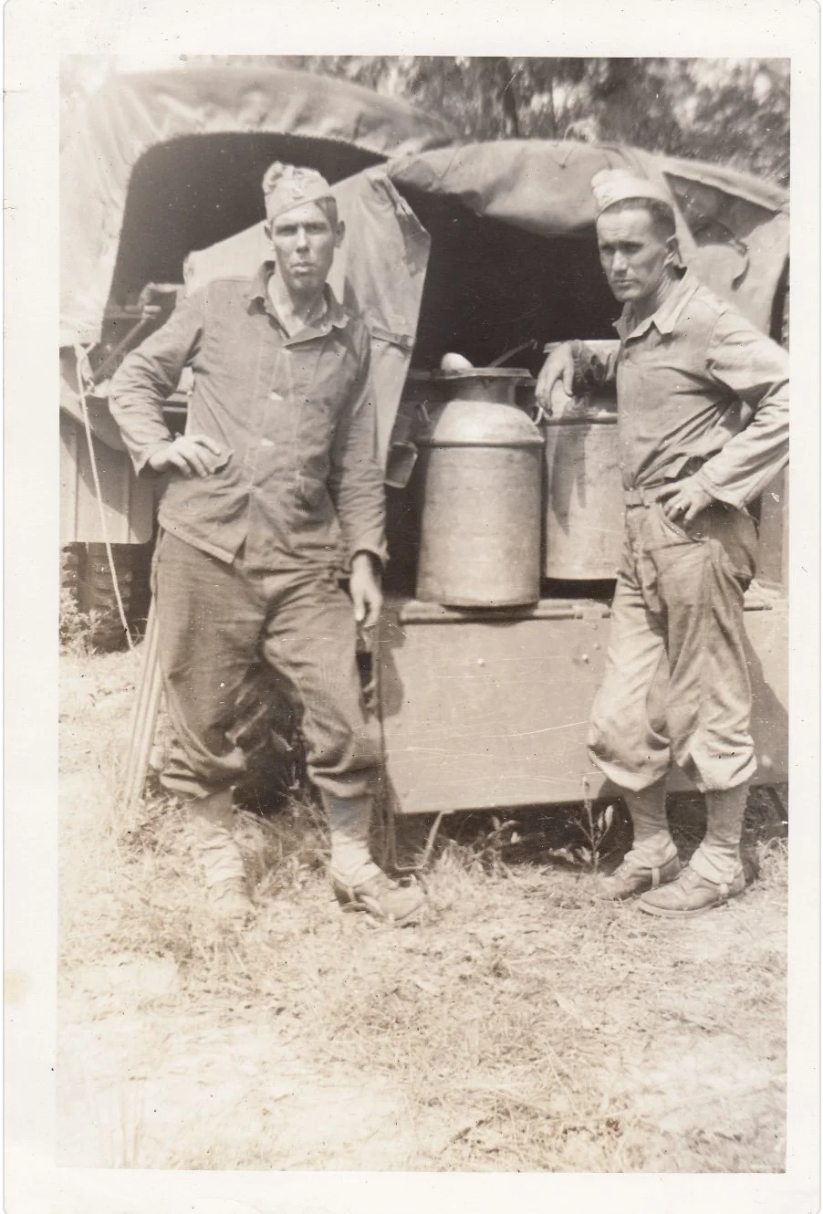 James Roberts (L) - Camp Claiborne - 1942