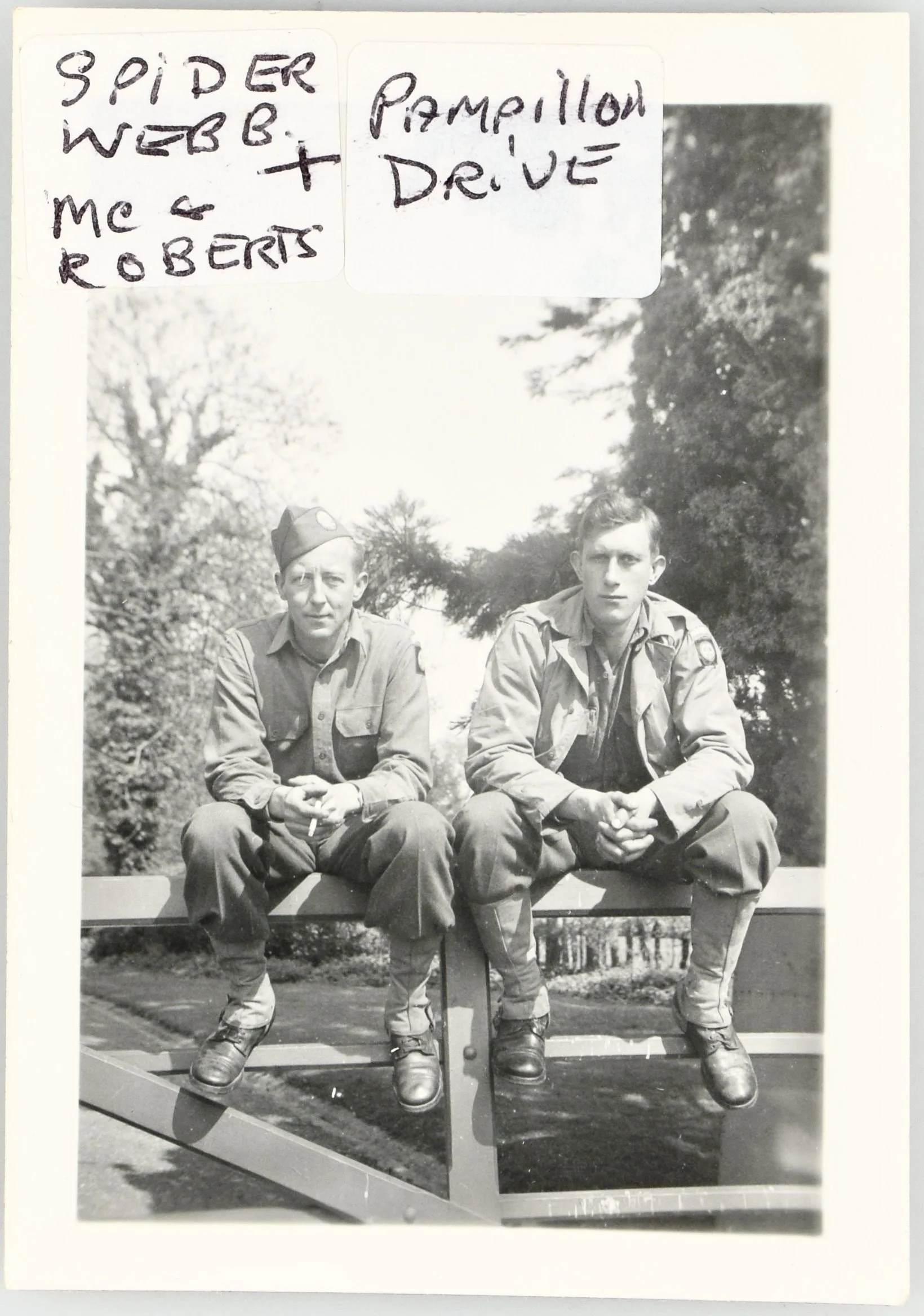Edwin Webb (L) and Mack Roberts - Papillon Hall - 1944