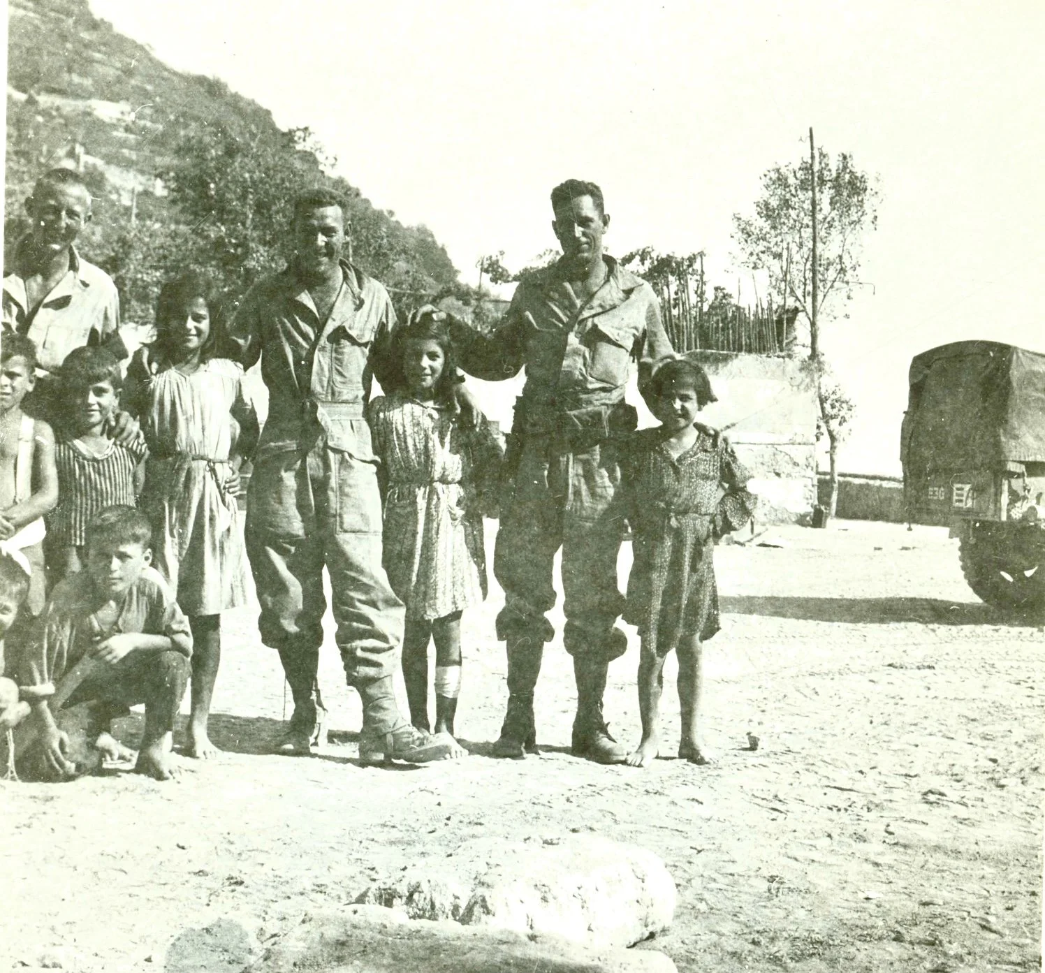 Edwin Webb (L-R), Frank Robinette, Johnny Moore - Maiori - 1943