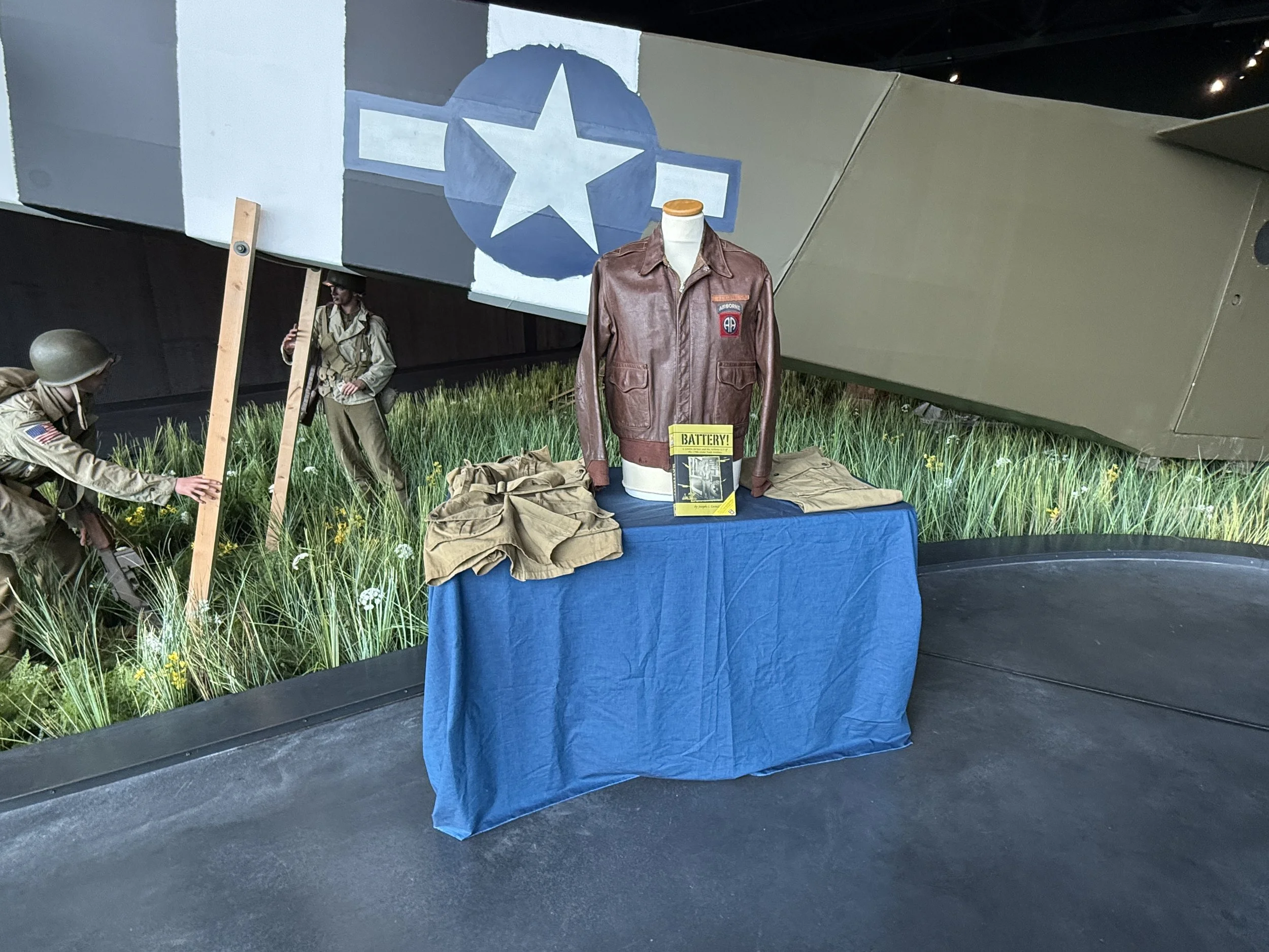 Capt. Sartain's field uniform, A-2 Officer Jacket, BATTERY by Joseph Covais, CG-4A Waco Glider