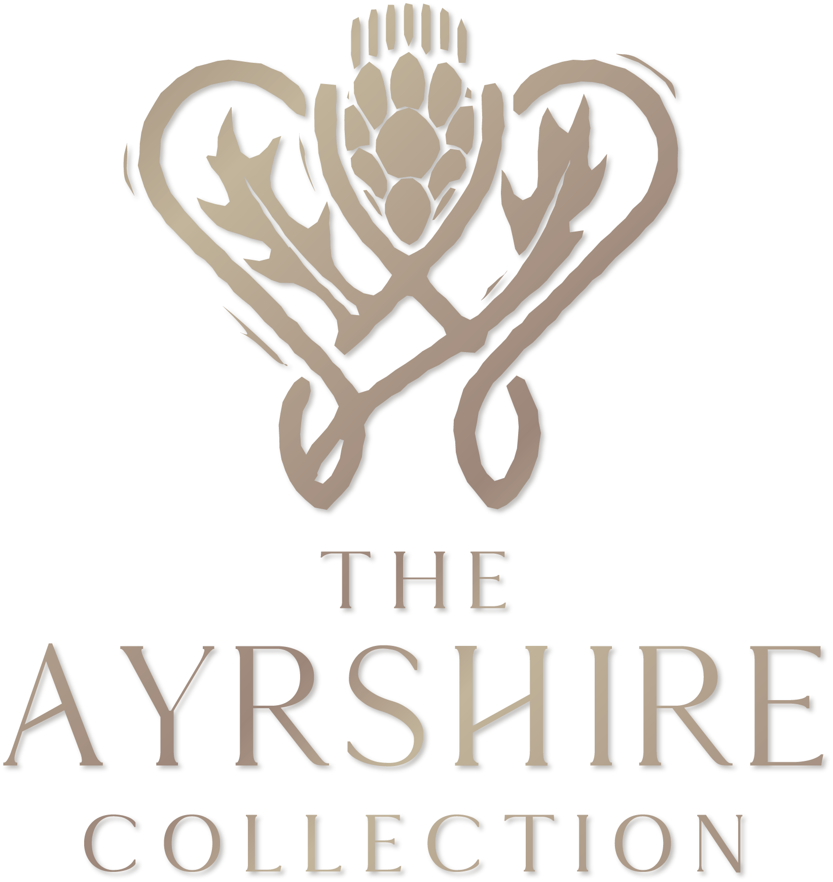 The Ayrshire logo featuring a stylized luckenbooth brooch with thistle and the words The Ayrshire Collection.