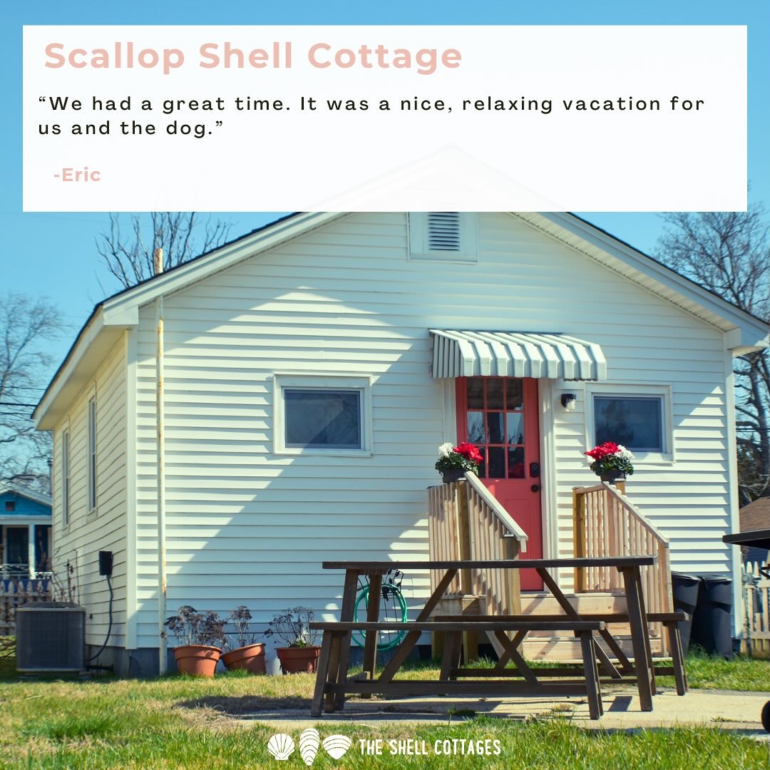 Thanks, Eric!

Scallop Shell Cottage is one block from the Delaware Bay beach on a residential street. Perfect for an evening stroll to &ldquo;The Home of the World&rsquo;s Best Sunsets.&rdquo; Close to casual restaurants, ice cream parlors, and a sh