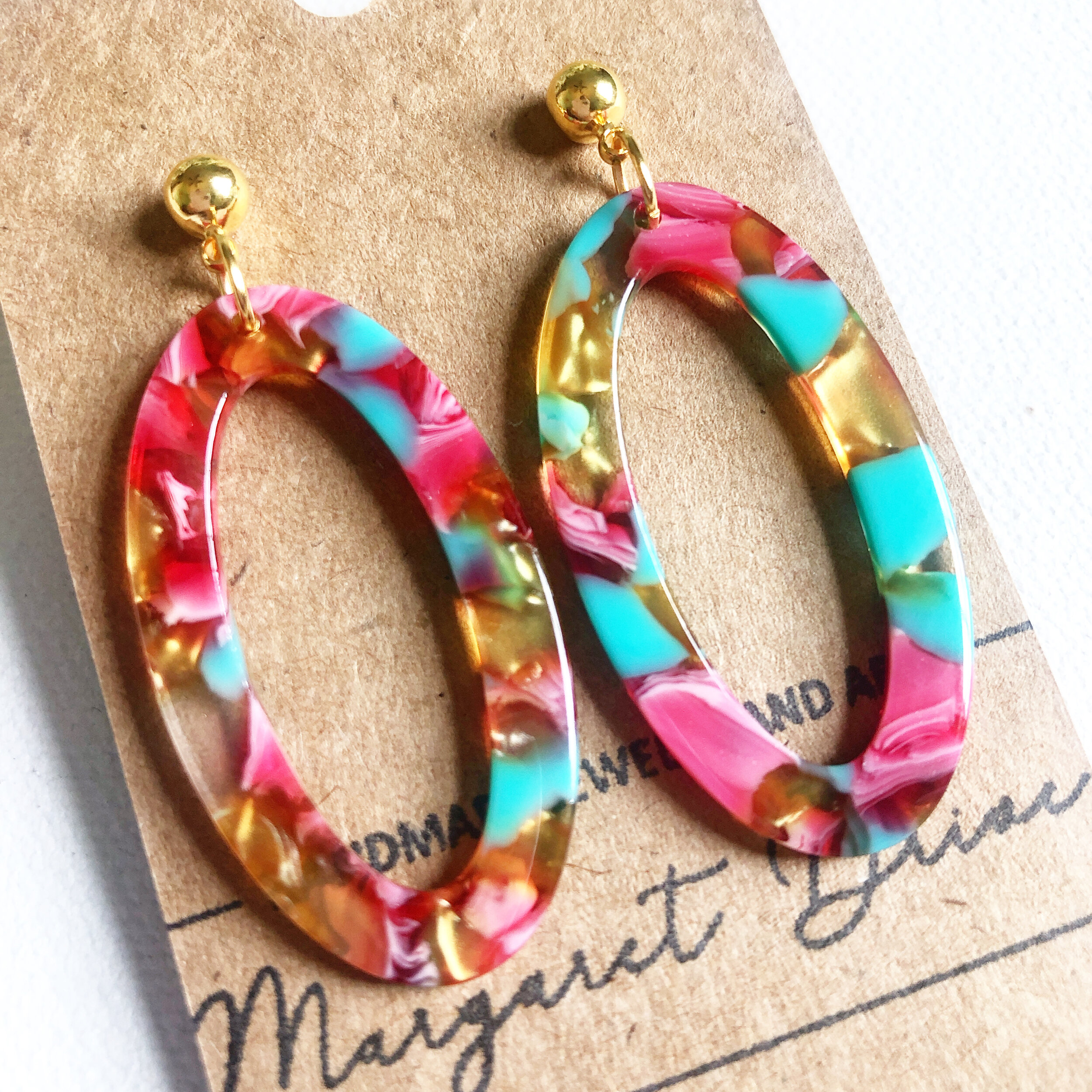Colorful Oval Earring