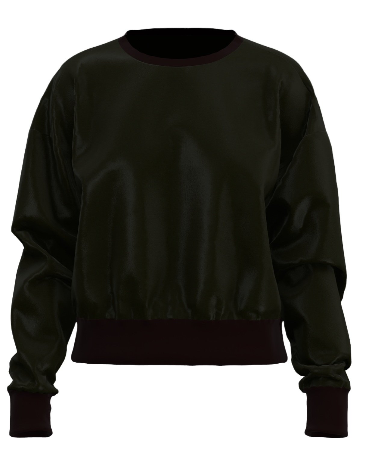 Metallic Finish Denim Ribbed Sweatshirt