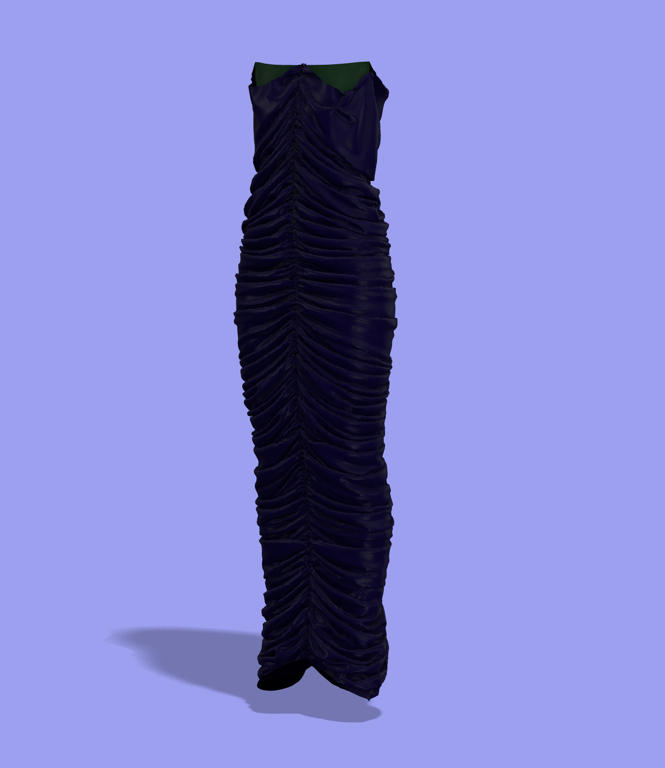 Blue Chiffon Pleated Dress