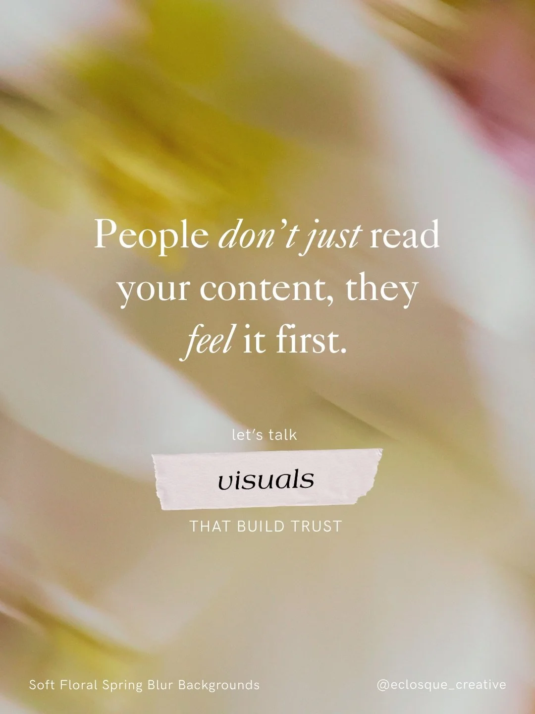 Add a FEELING, an EMOTION, a VIBE to your post, branding, or project. Make people stop scrolling. Make them feel connected and aligned with your content, with your vision.

Because sometimes the words are already great. But something is missing - som