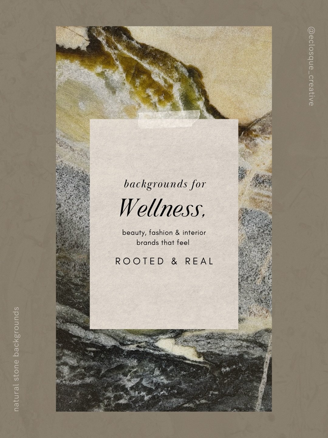 The right background speaks before your copy does.

I made these stone and marble textures with one type of brand in mind &mdash; the kind built on calm. Wellness coaches, beauty &amp; fashion creatives, spas, retreats, slow-living bloggers, mental h