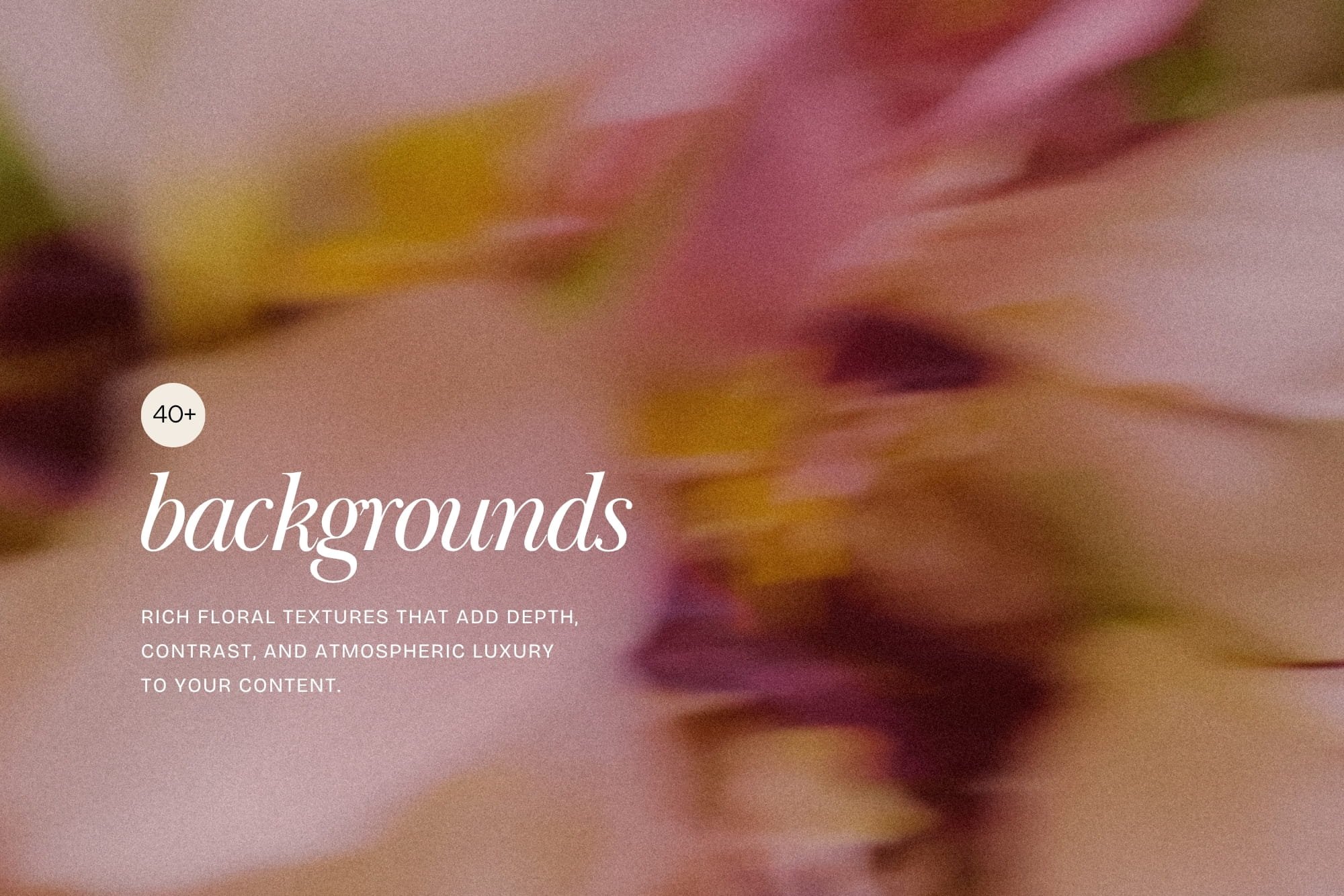 Deep plum and warm blush blurred floral background slide titled Rich Floral Textures That Add Depth, designed for atmospheric brand identity and editorial quote overlays.