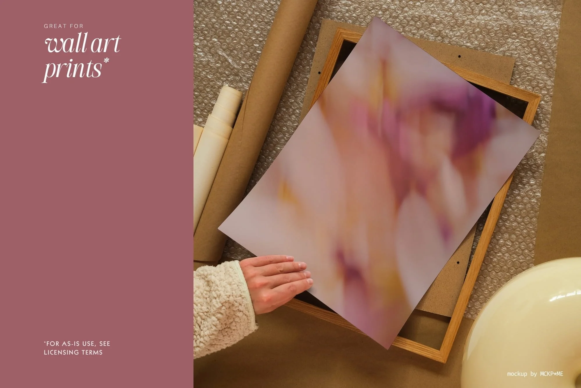 Digital download wall art print of abstract blurry floral artwork in delicate plum and beige tones, designed for printable art sellers and modern interior design.