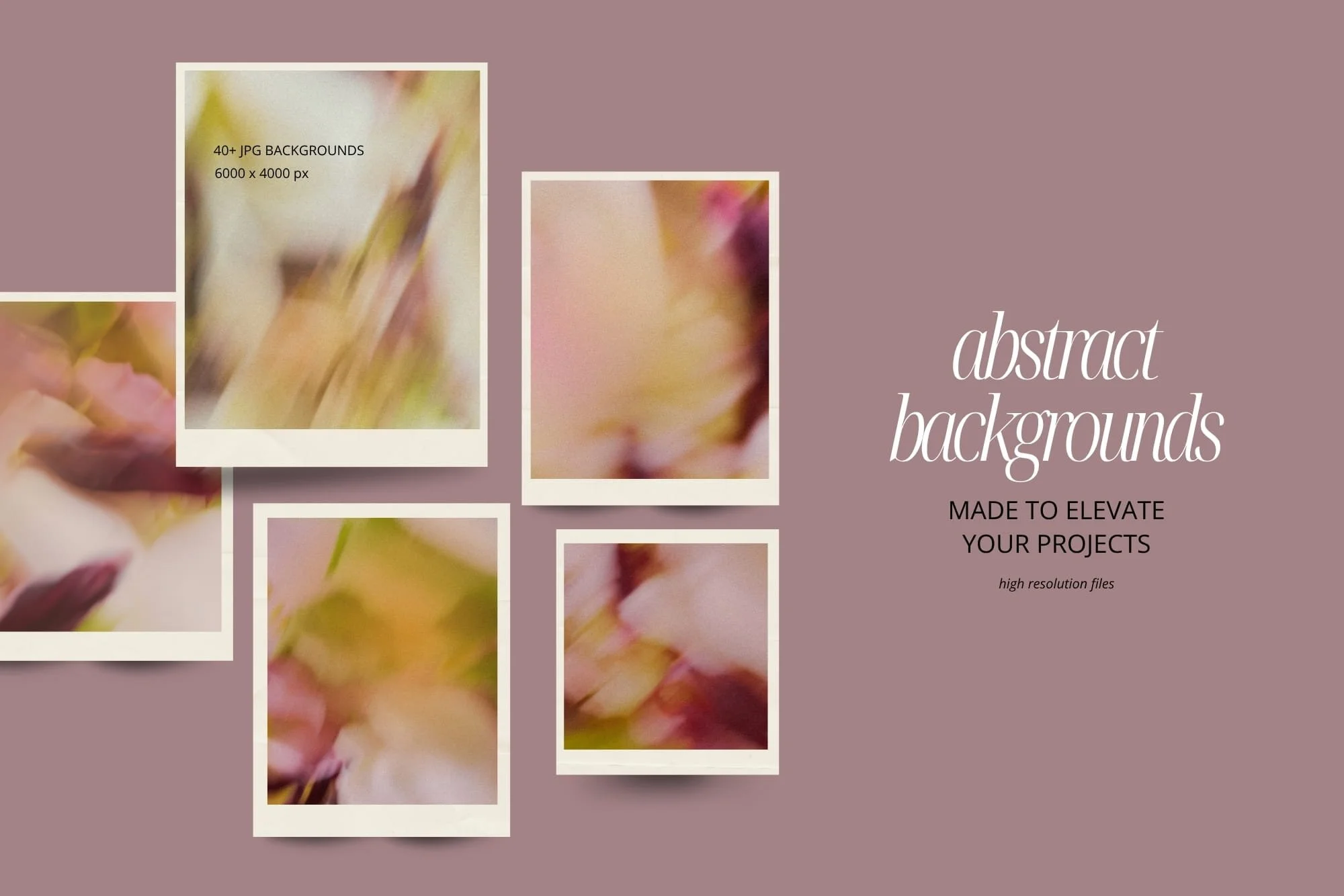 Aesthetic abstract blurry flower and nature digital paper and textures pack for Canva, instagram, digital scrapbooking, and lifestyle blog graphics.