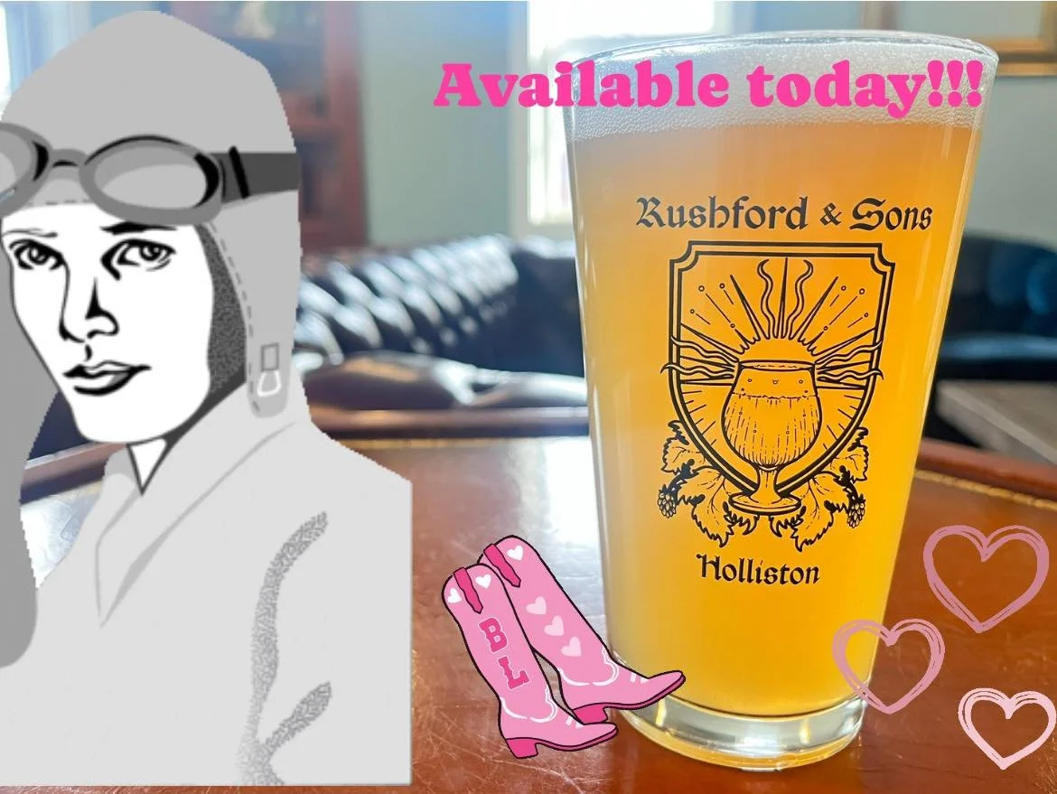 Today&rsquo;s the day! Our Amelia Blood Orange IPA is tapped and ready to bring an adventurous zing to your taste buds! 🩷 ✈️ 🍺 

The women at Rushford &amp; Sons brewed this one as part of our annual Pink Boots Society collab, and $1 from every pin