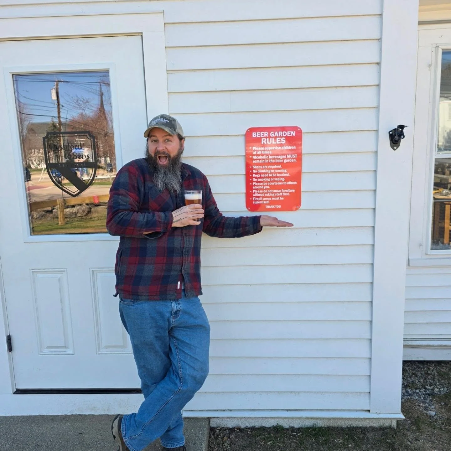 Rules for both Holliston and Upton!  We're going to start getting our fire pits going in both of our taprooms and want to make sure we're all reminded of safety so everyone has a wonderful time outside this year!  As modeled by Mike.