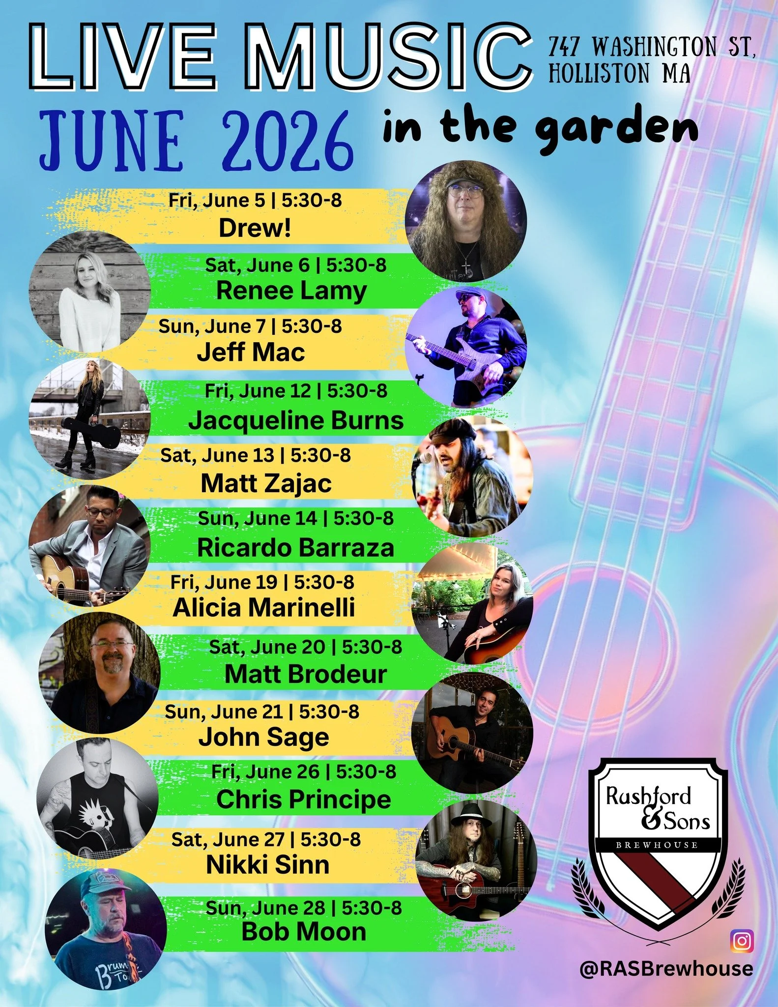 Check out our awesome live music schedule for Upton and Holliston this month! Showcasing local talent for you to enjoy while sippin' on your favorite brew is our favorite. ❤🎶🍺😁

#livemusic #supportlocal #localmusic #SupportLocalMusic #beergarden #