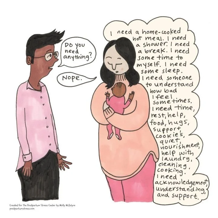 Illustration of postpartum depression and anxiety by Molly McIntyre