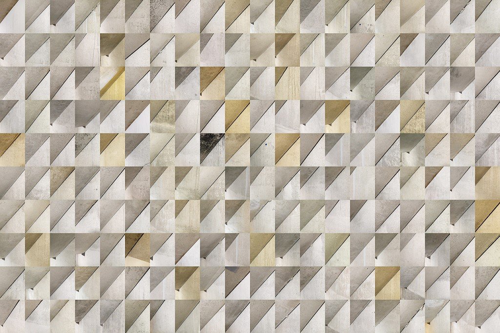  A grid of diagonal white and yellow shapes. 