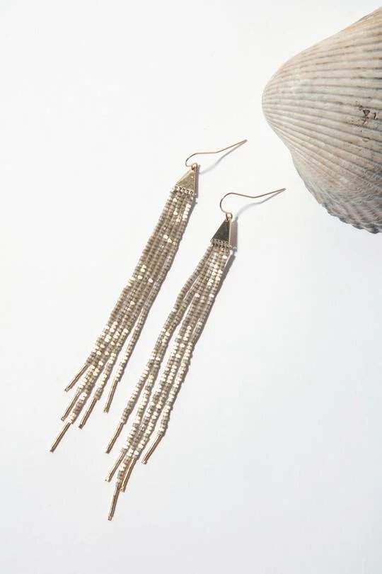 ILD Serpent Fringe Earrings Long — Poetry of Material Things