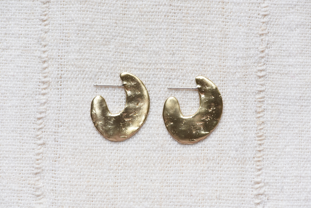 8.6.4 - Hammered Hoop Earrings - Large