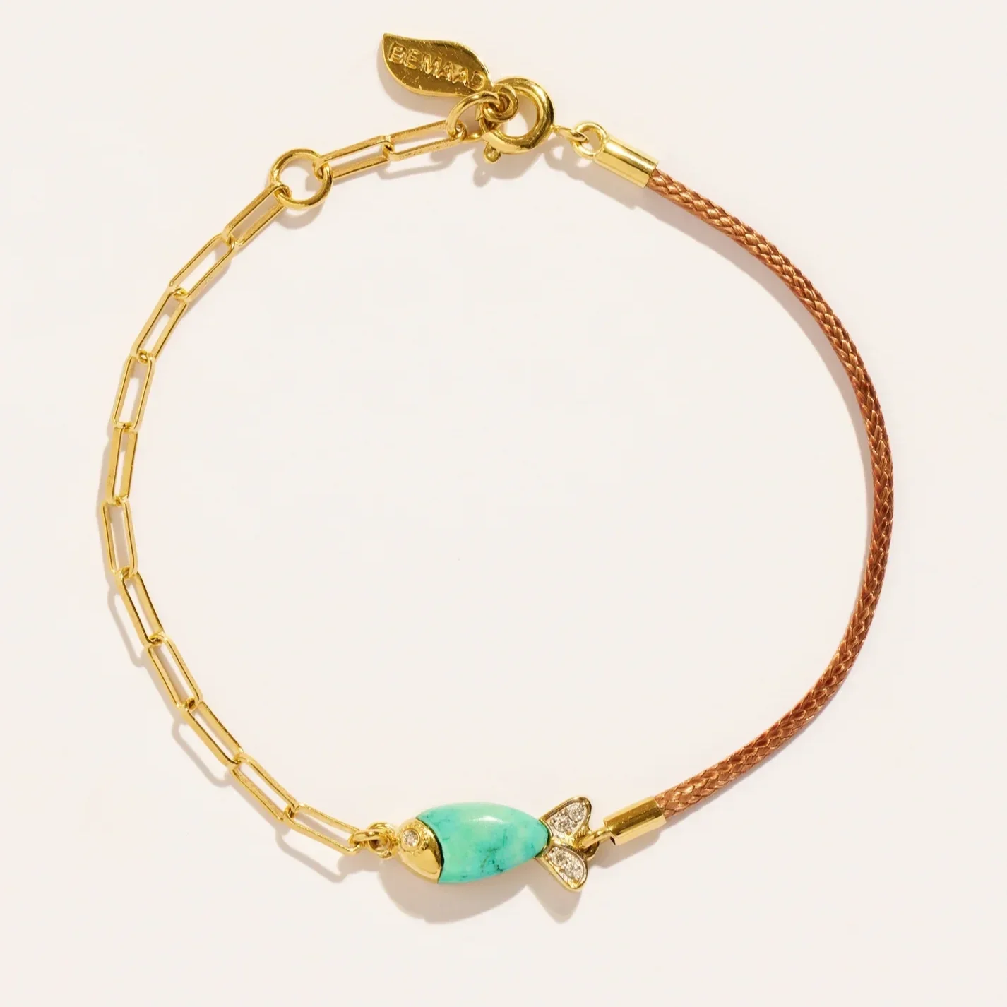 Be Maad - Fish bracelet - Beige/Mother-of-pearl