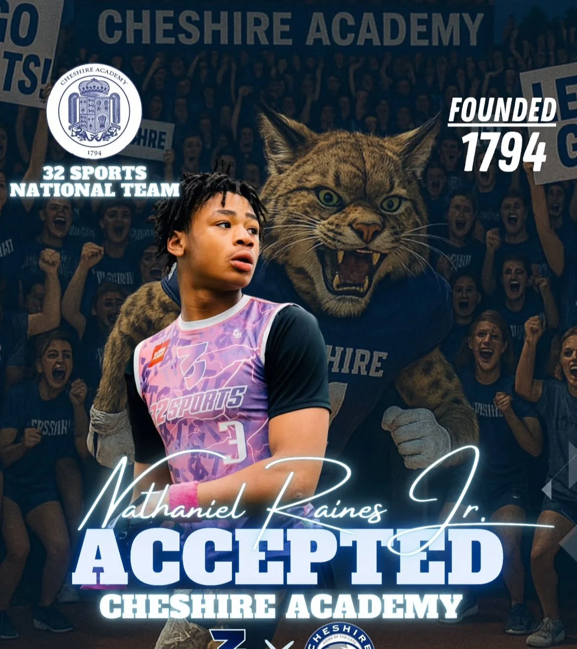 Nathaniel Raines Jr., Chesire Academy