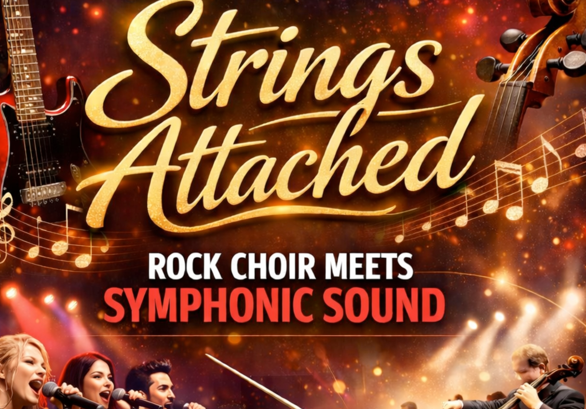 Strings Attached: Rock Choir Meets Symphonic Sound promotional graphic