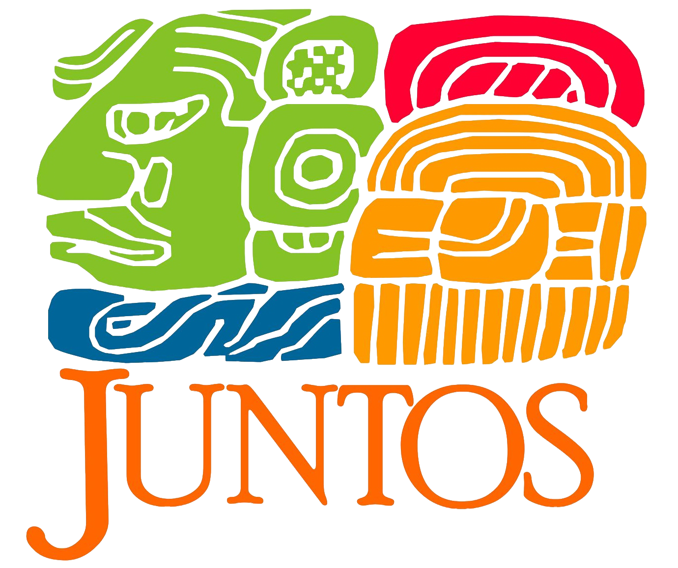 Juntos logo featuring bright colors and "JUNTOS" in orange.