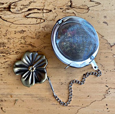 2 Stainless Steel Tea Ball Strainer Infuser with Bronze Charms — Cuppa  Culture