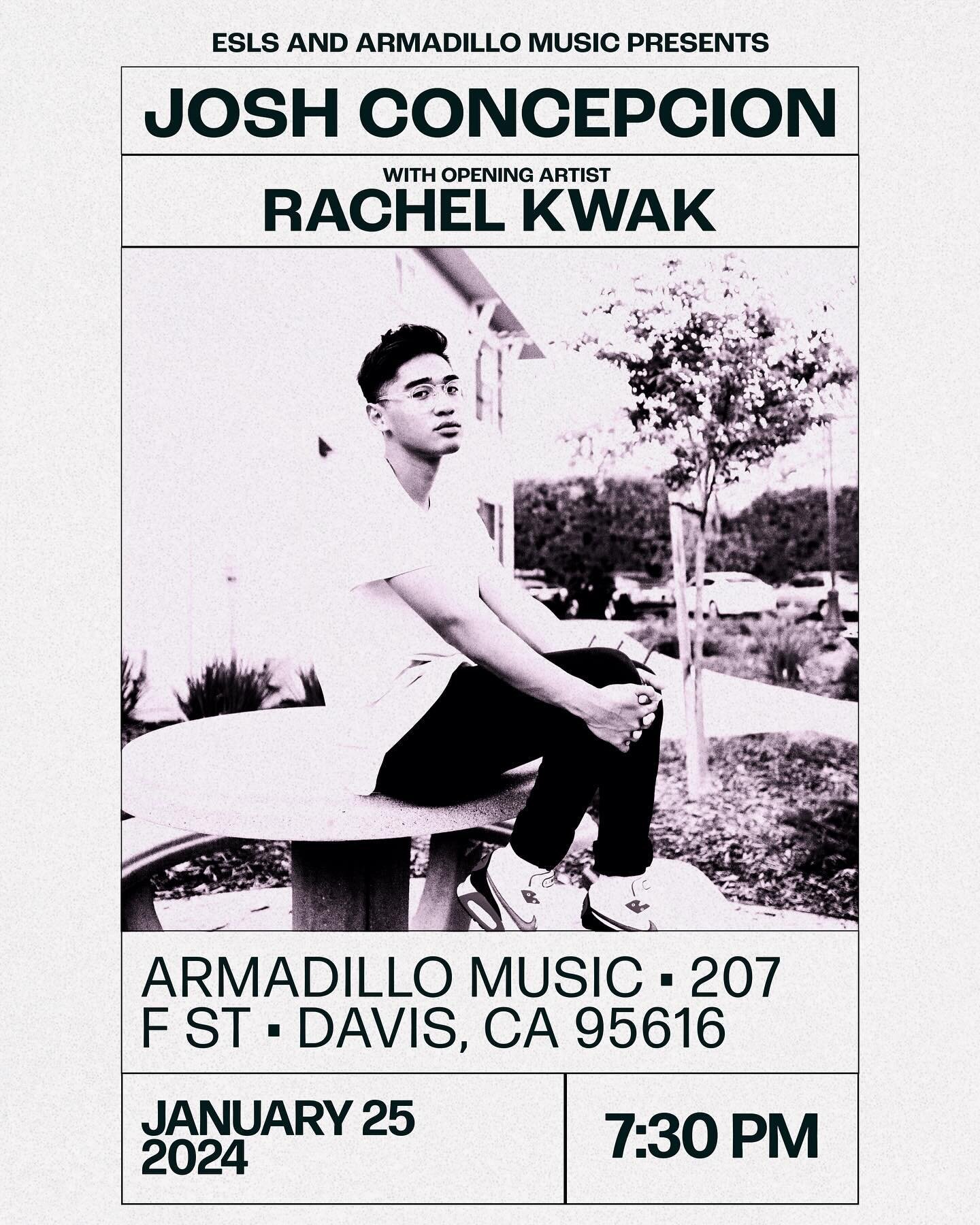 yooo!!! if y&rsquo;all are in the norcal area and want to see some live music i&rsquo;ll be playing a show at Armadillo Music in Davis TOMORROW at 7:30pm!!

i&rsquo;ll be performing with the insanely talented rachel kwak, cooper michael, and emily ch