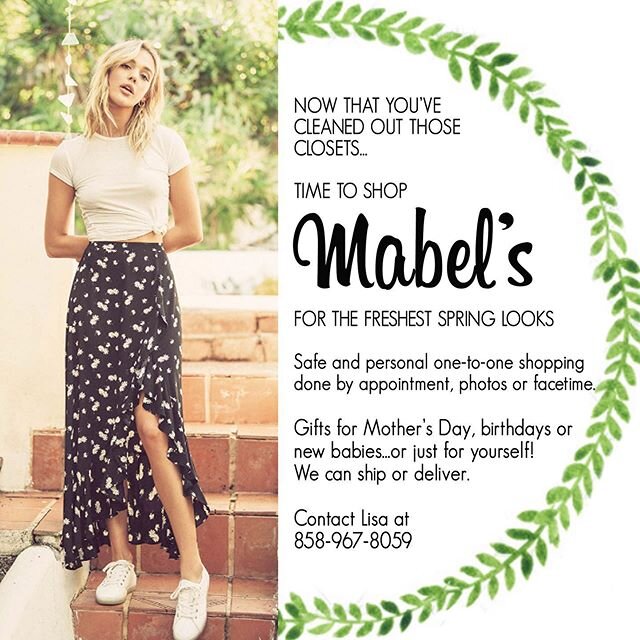 It&rsquo;s finally sunny! Change outta your sweatpants ladies. #sunnyday #spring #mabelsphr #mabel4s #mabelssolanabeach #giftcards