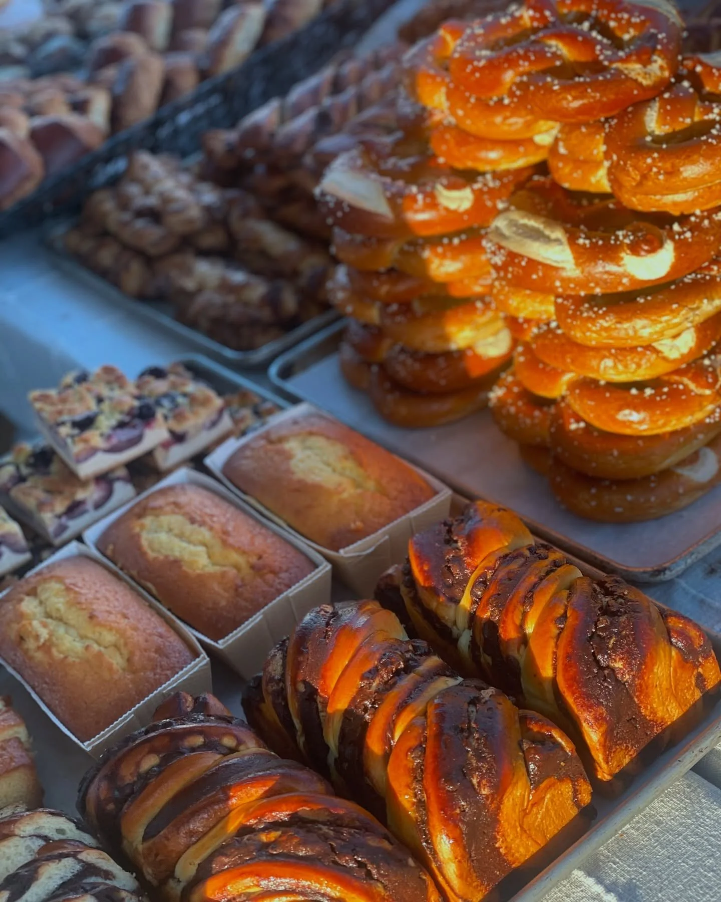 Chocolate Babka is back.😍

Silky ribbons of chocolate run all the way through the loaf - not just the center - melting into soft, buttery layers with every pull-apart bite. 

Made in France and imported by Landert Bread, this is the kind of babka yo