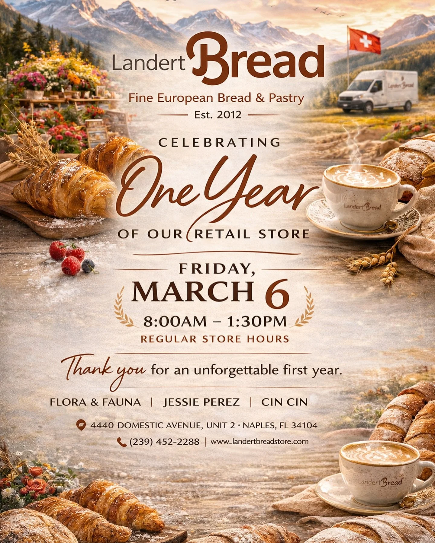 Today we celebrate one year of Landert Bread retail.🥐

What many people don&rsquo;t know is that Landert Bread actually began 14 years ago with chefs.🧑&zwj;🍳

Long before opening our retail bakery, our focus was working closely with chefs, hotels,