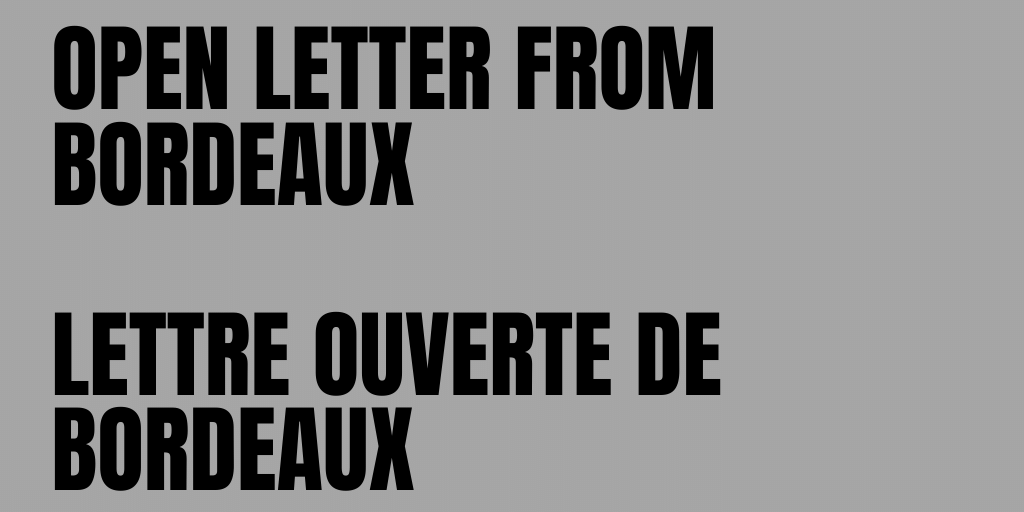 Open letter from Bordeaux (EN + FR)