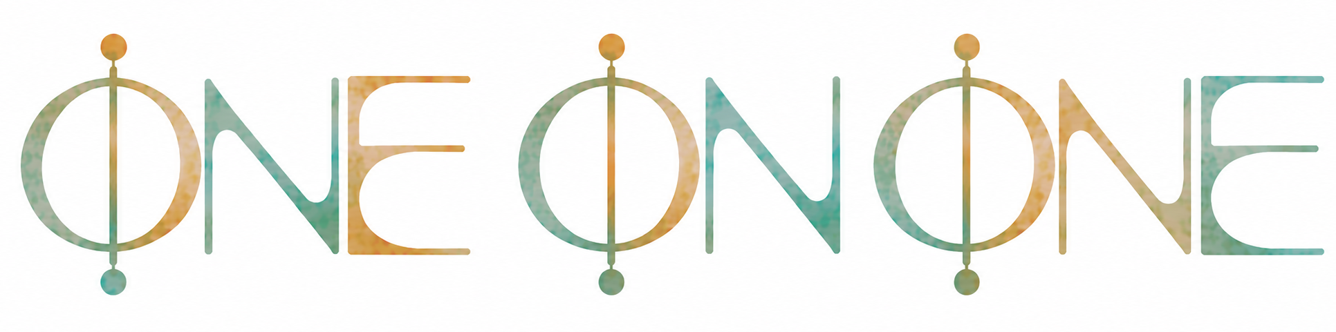 Colorful textual design spelling out "ONE ONE" with geometric shapes and lines connecting the letters.