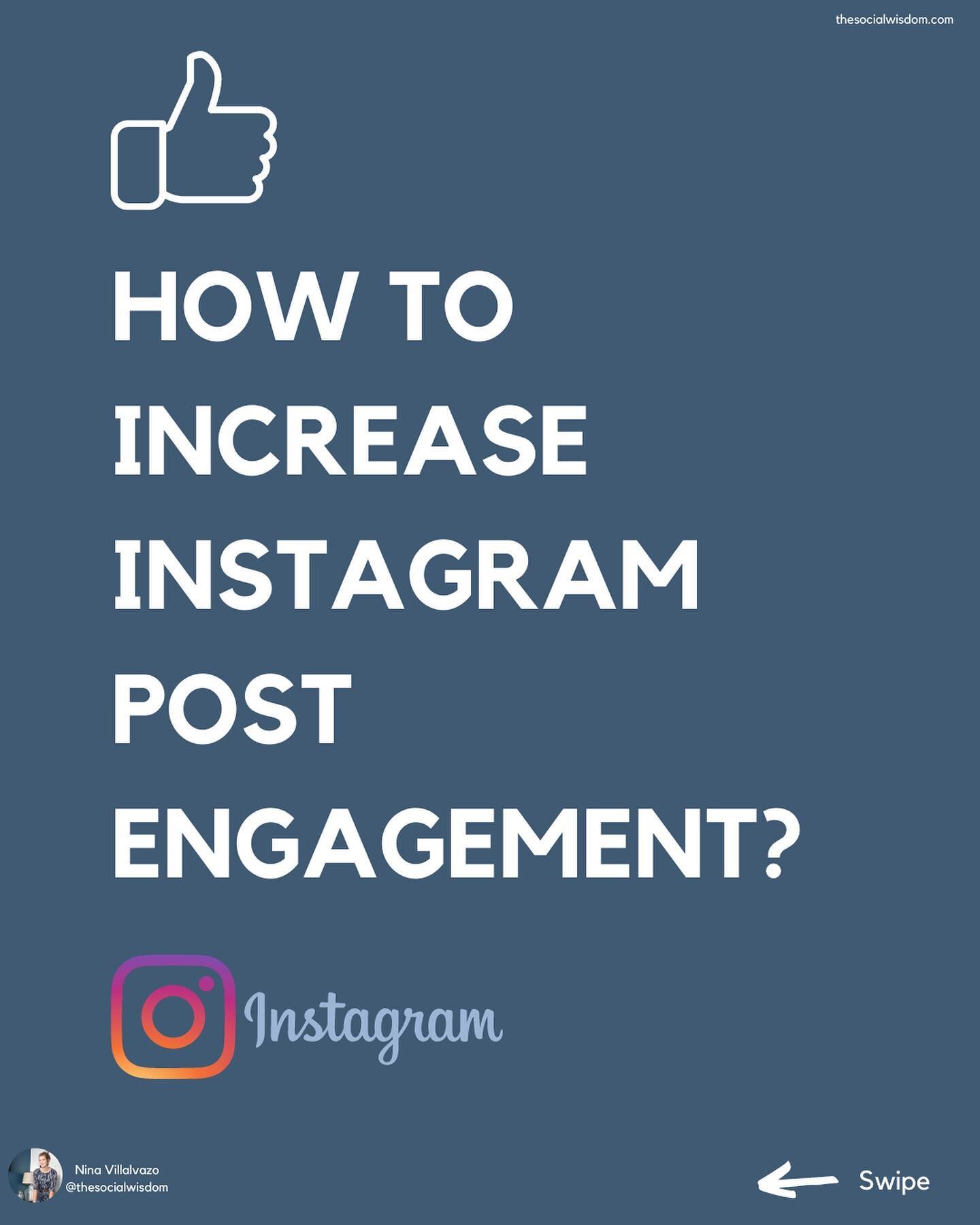 On the blog today: How to increase Instagram Post Engagement? Swipe to see the tips and visit www.thesocialwisdom.com for the full blog article. 👉 Direct link in bio!⁣
⁣
■ Tip 1: Reply to Comments⁣
■  Tips 2: High-Quality Content⁣
■  Tip 3: Include 