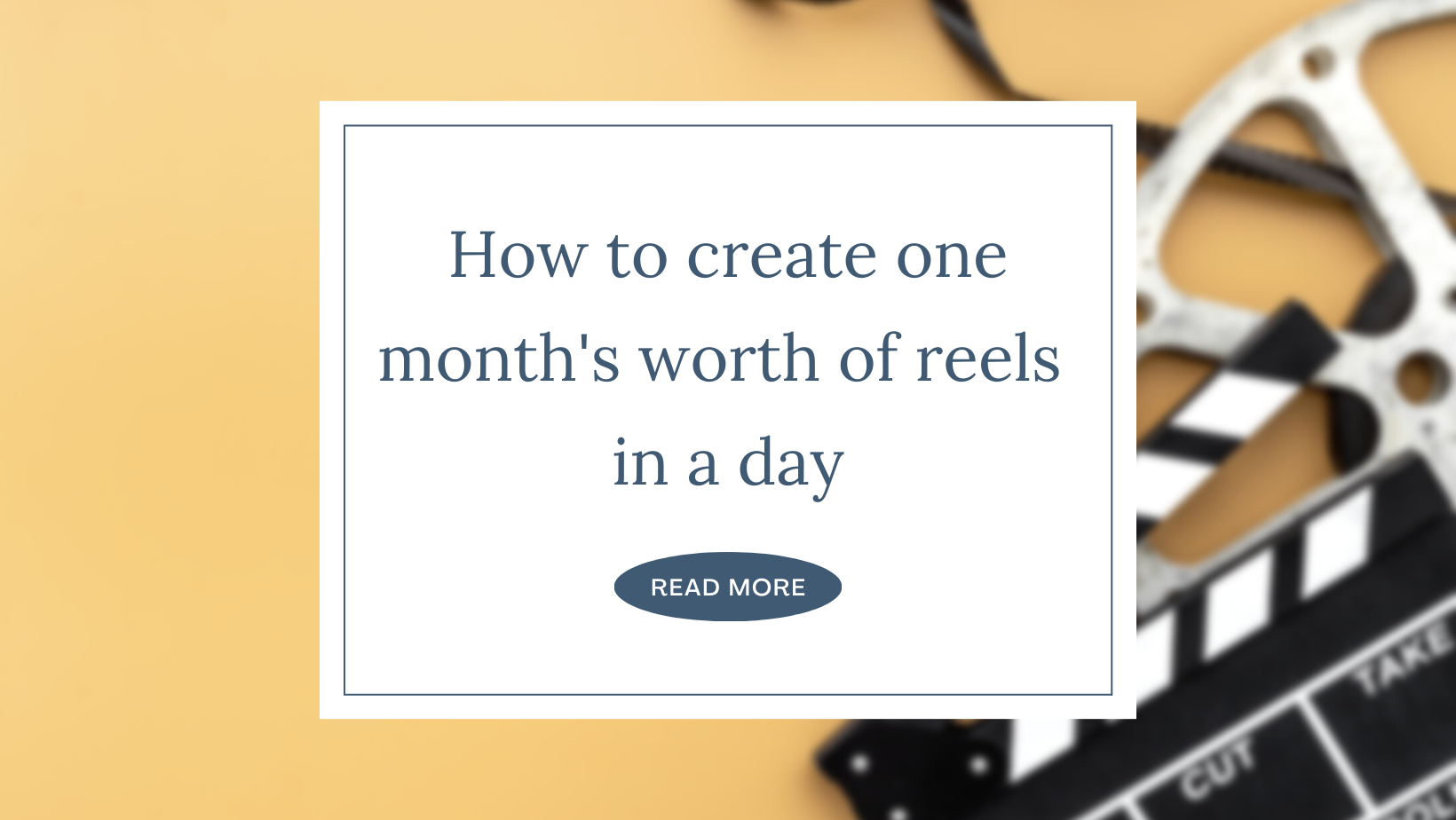 How to create month worth of reels in a day
