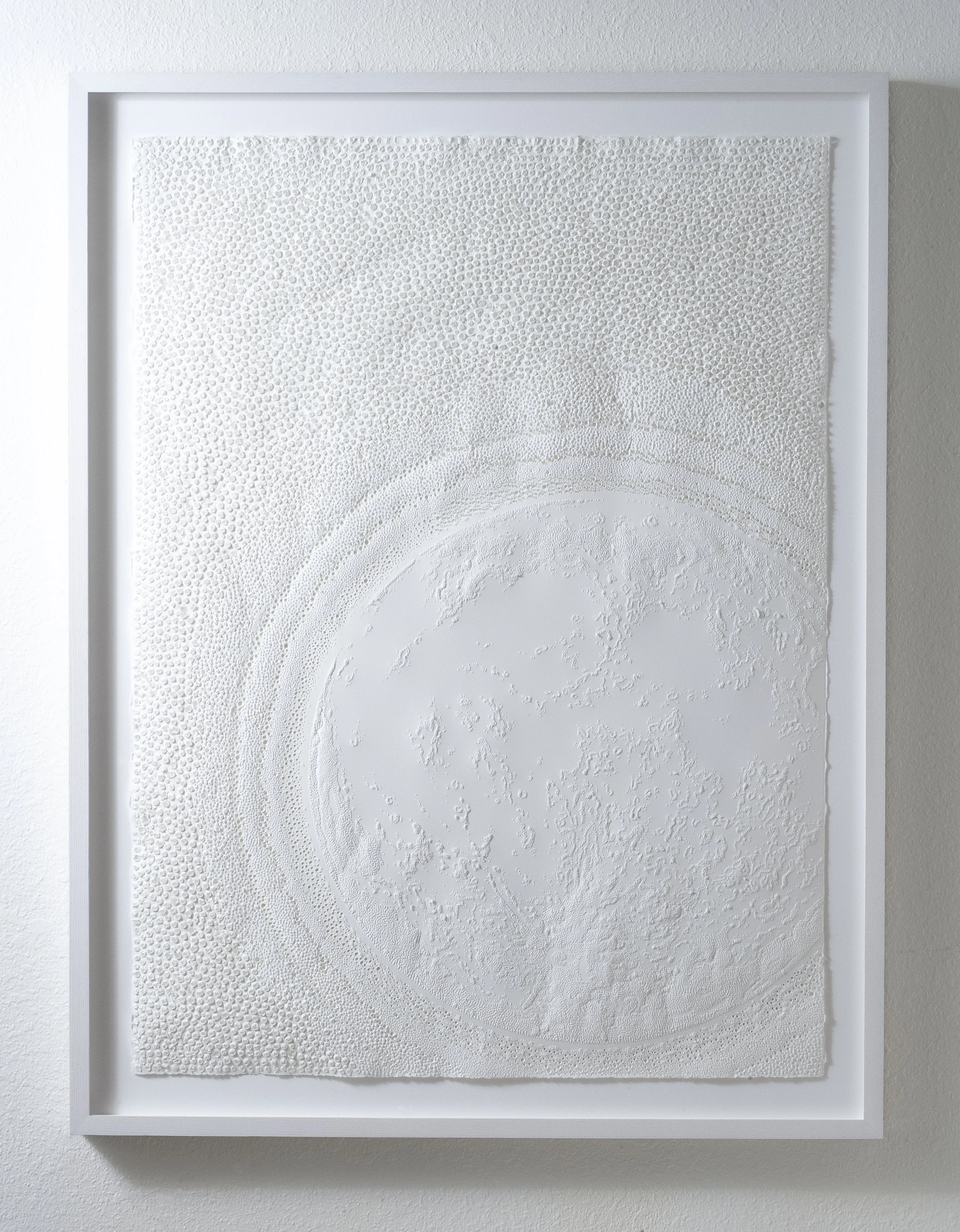Mining the Moon Series II
Punctured paper
26" x 33.5" x 1.5" framed
2025