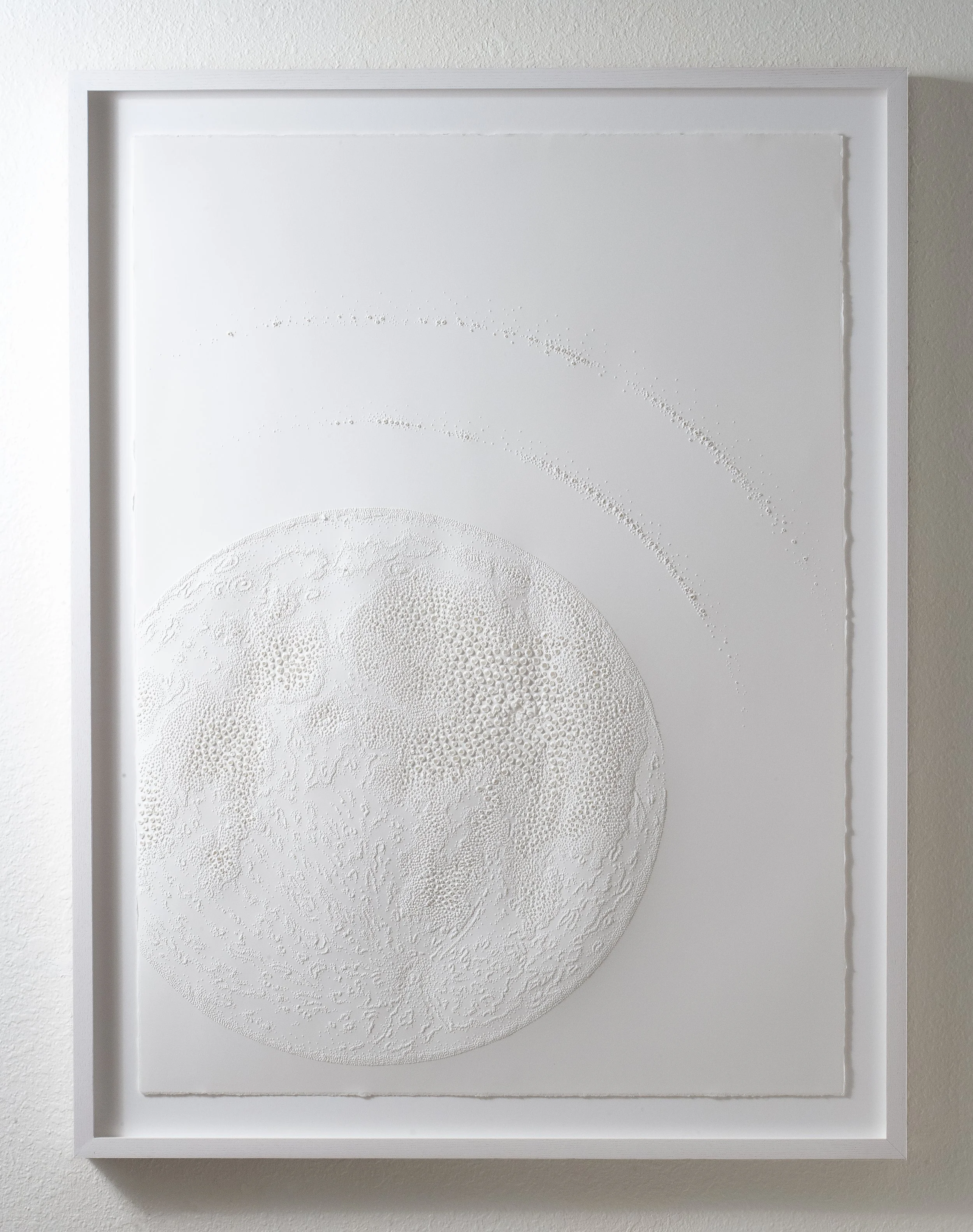 Mining the Moon Series 1
Punctured paper
26" x 33.5" x 1.5" framed
2025