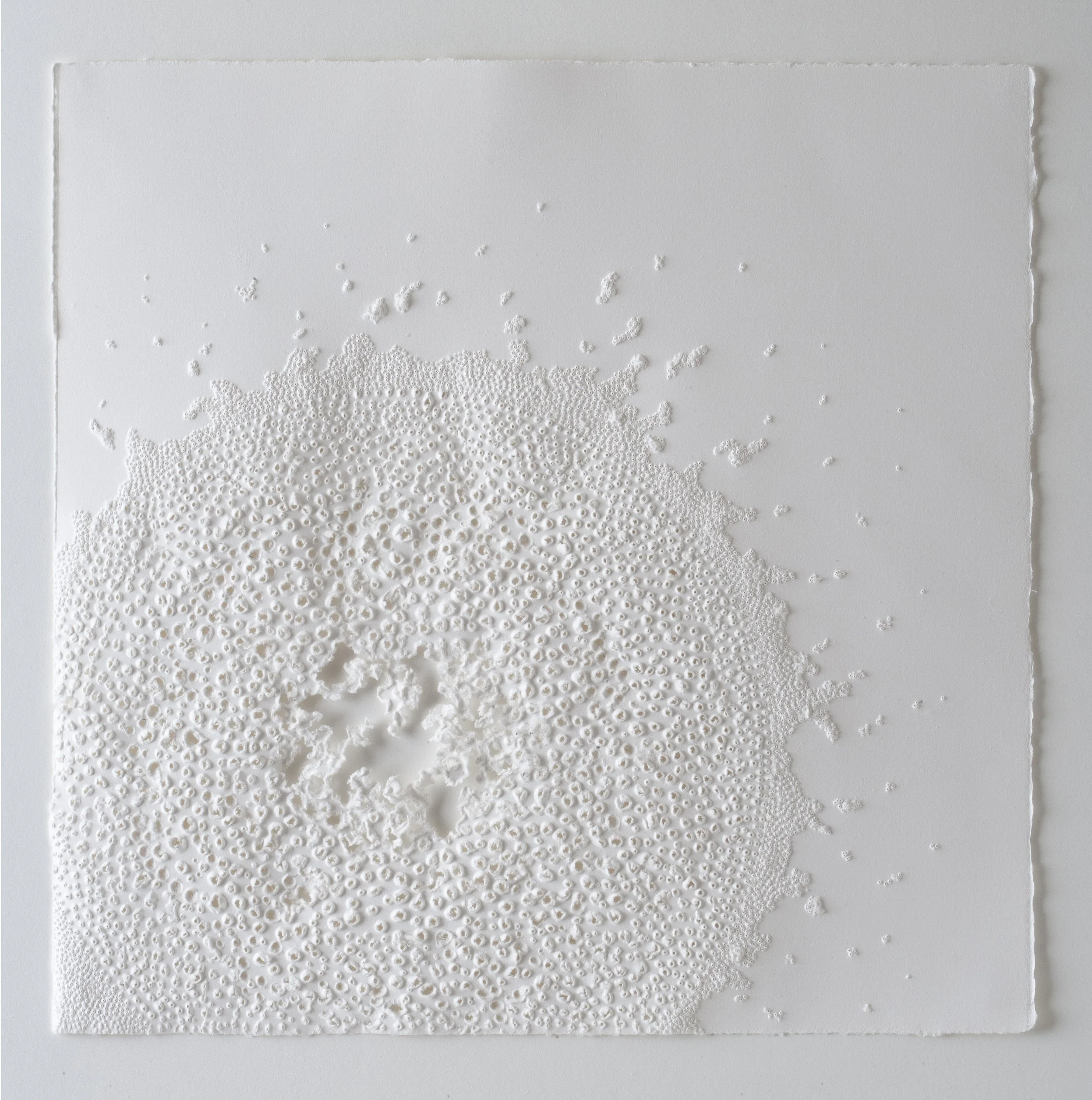 Mining the Moon Series, VII
Punctured paper
13" x 13"
2025